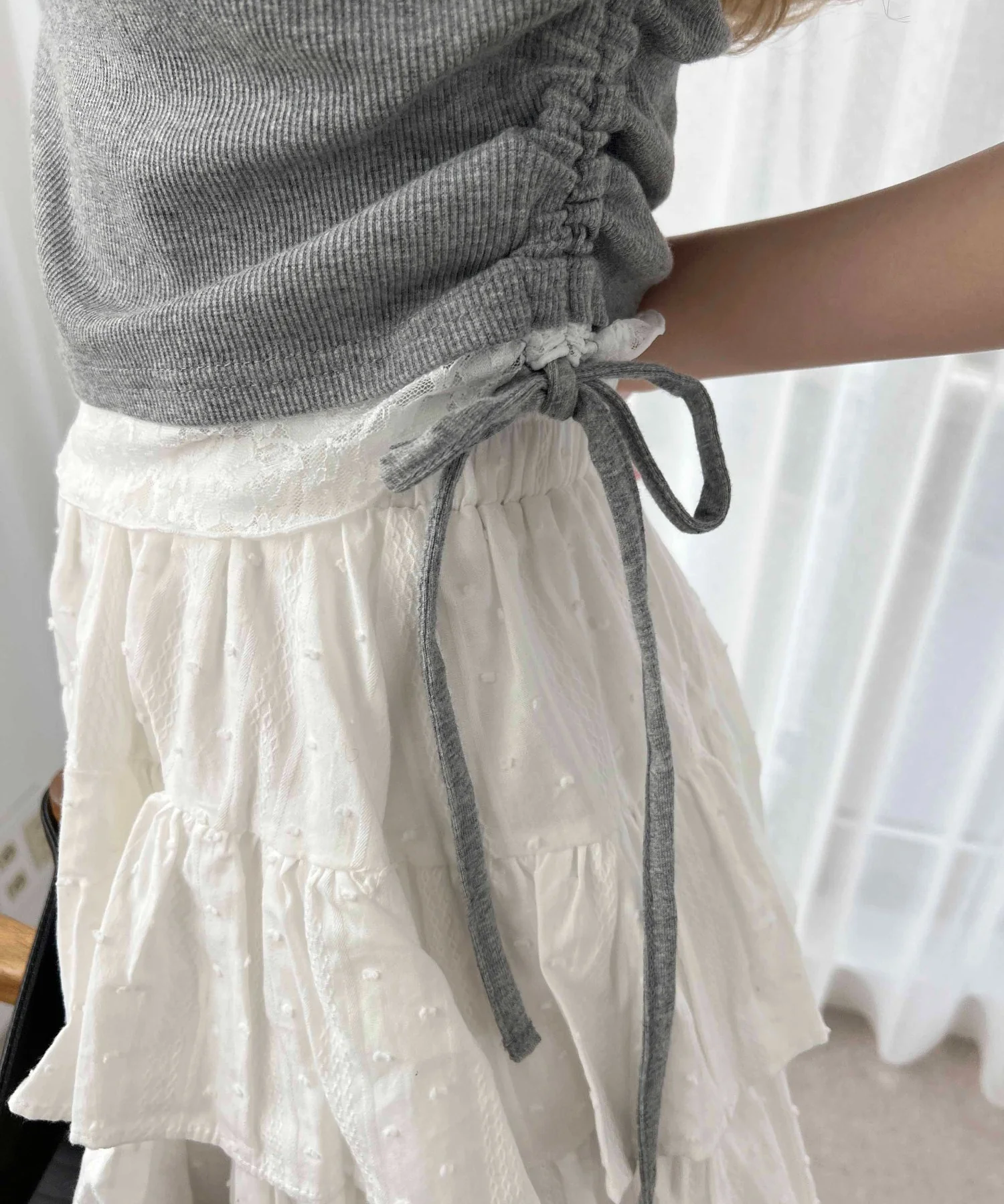 レースヘムワンショルトップス - Image 11