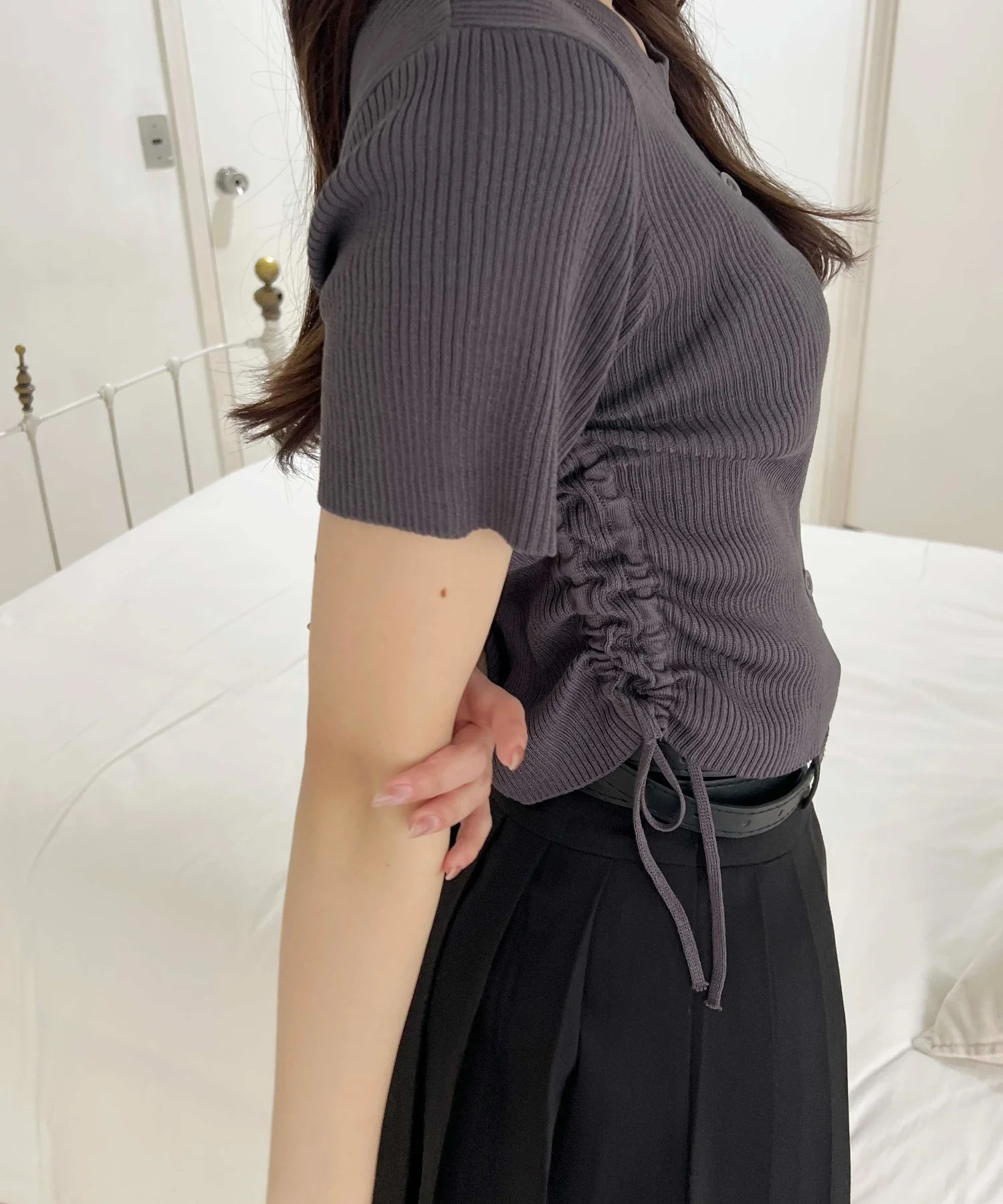 サイドドロスト半袖カーディガン - Image 13