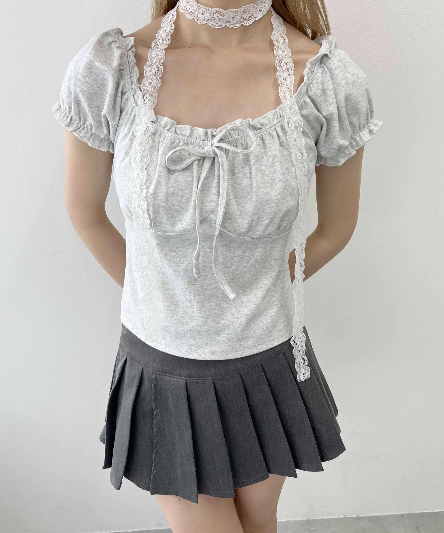 ミニパフスリーブリボンTシャツ - Image 13