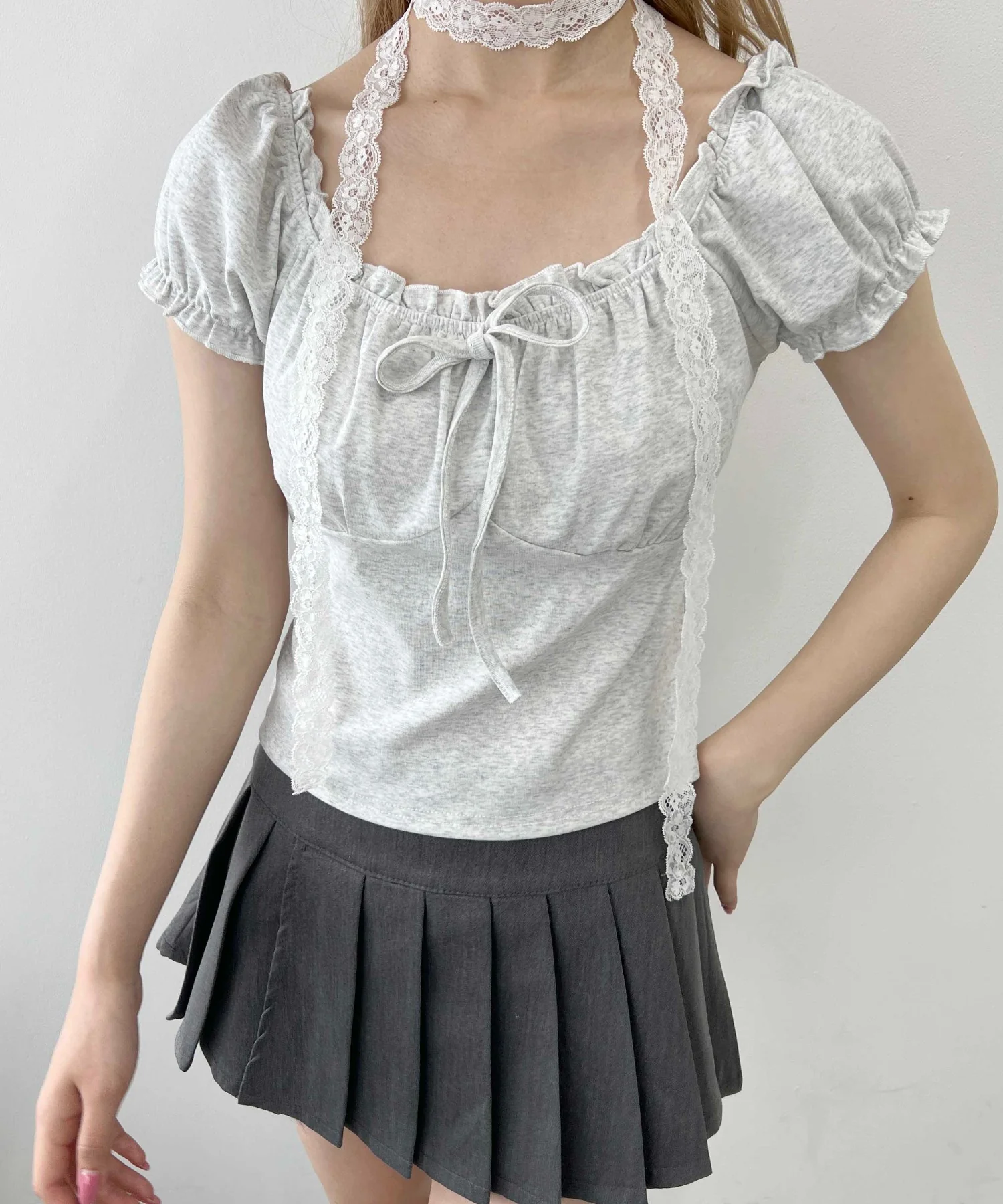 ミニパフスリーブリボンTシャツ - Image 14