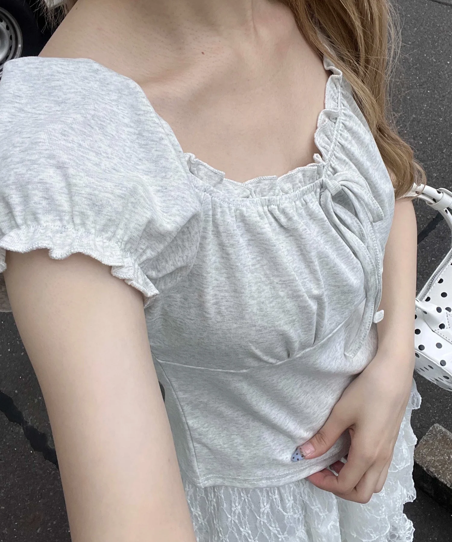 ミニパフスリーブリボンTシャツ - Image 18