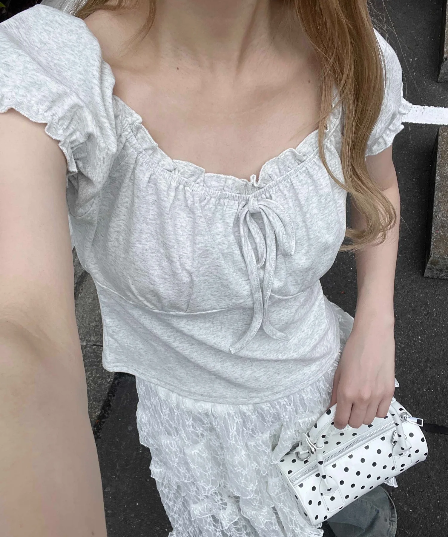 ミニパフスリーブリボンTシャツ - Image 19