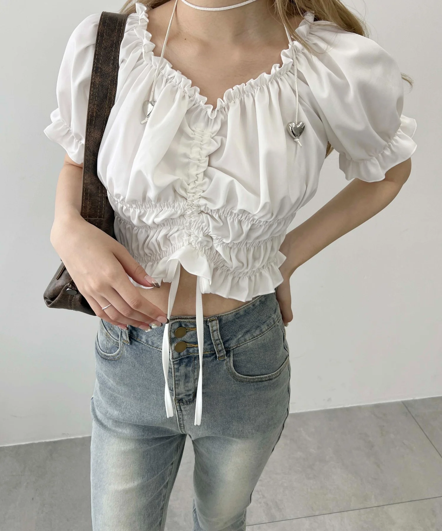 2WAYドロスト半袖ブラウス - Image 4
