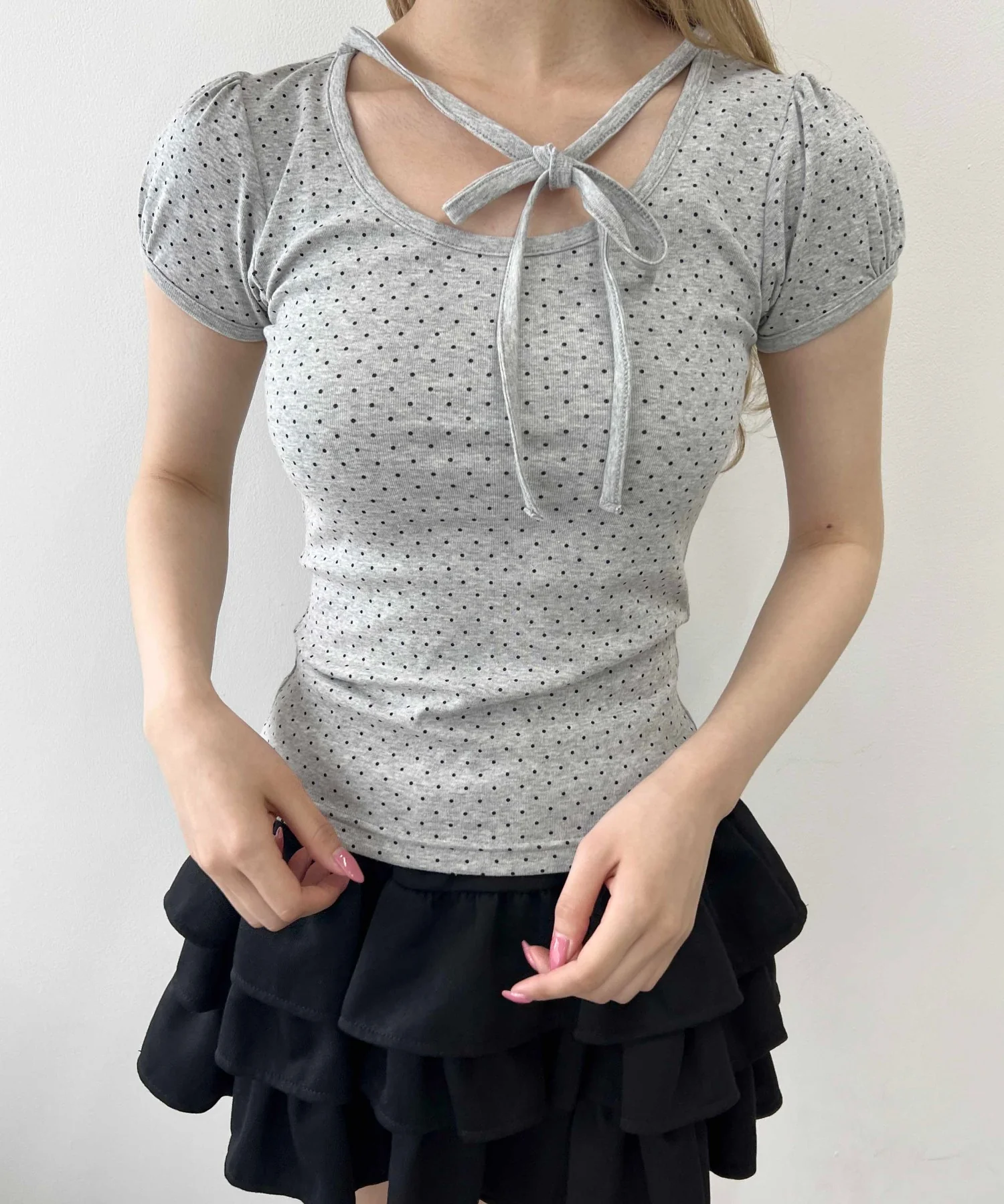 チョーカーデザインドットトップス - Image 12