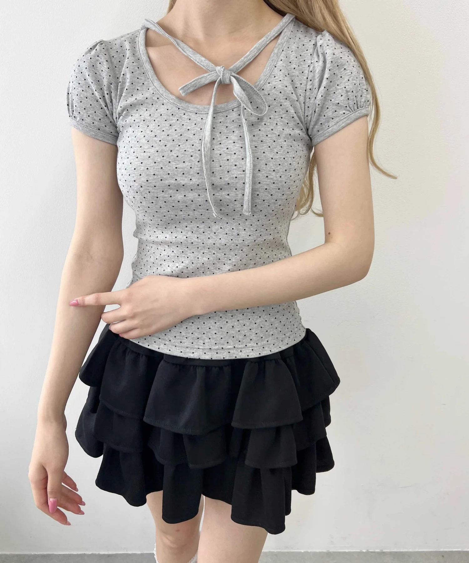 チョーカーデザインドットトップス - Image 13