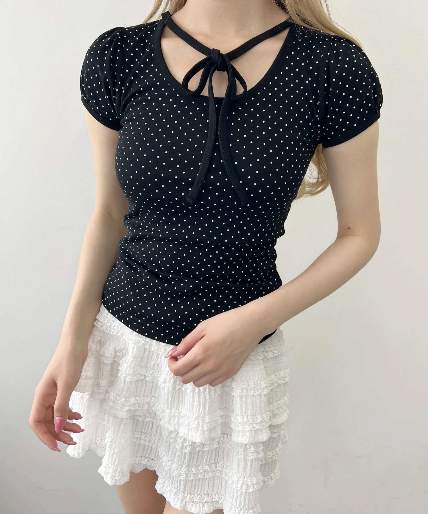 チョーカーデザインドットトップス - Image 16