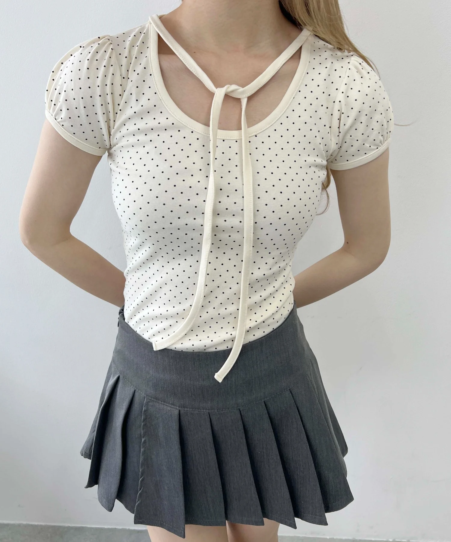 チョーカーデザインドットトップス - Image 8