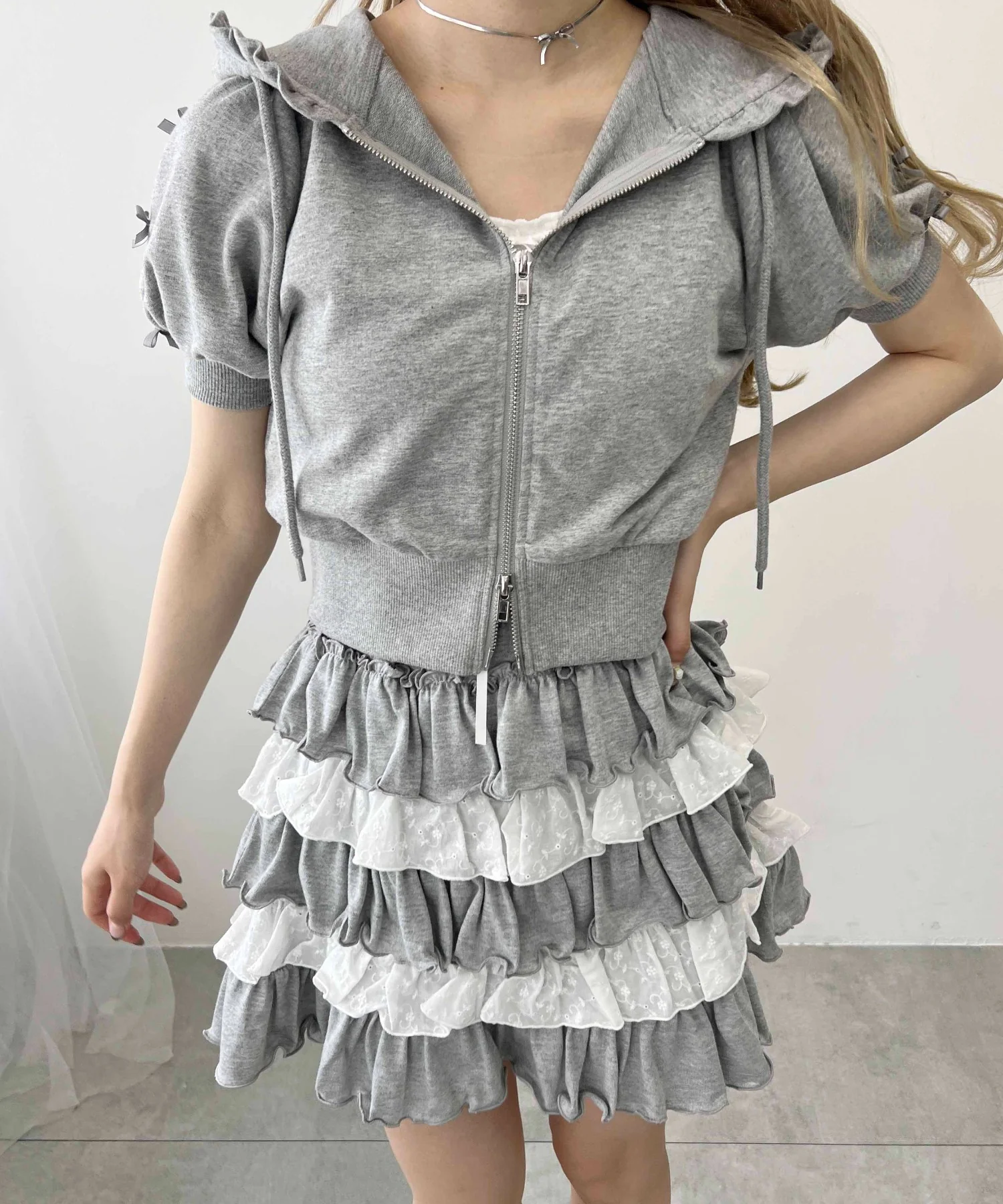 ミニリボン半袖カットパーカー - Image 17