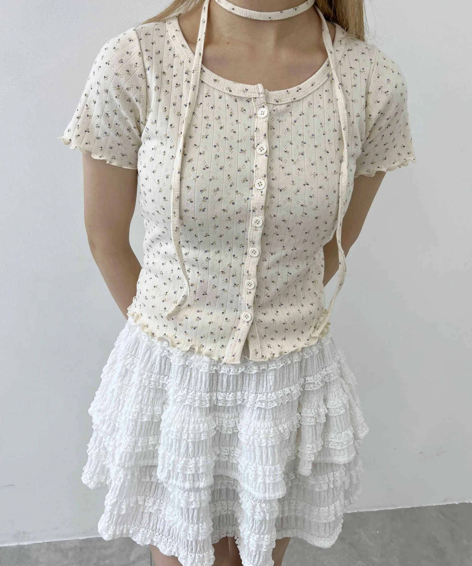 チョーカーセット半袖カーディガン - Image 13