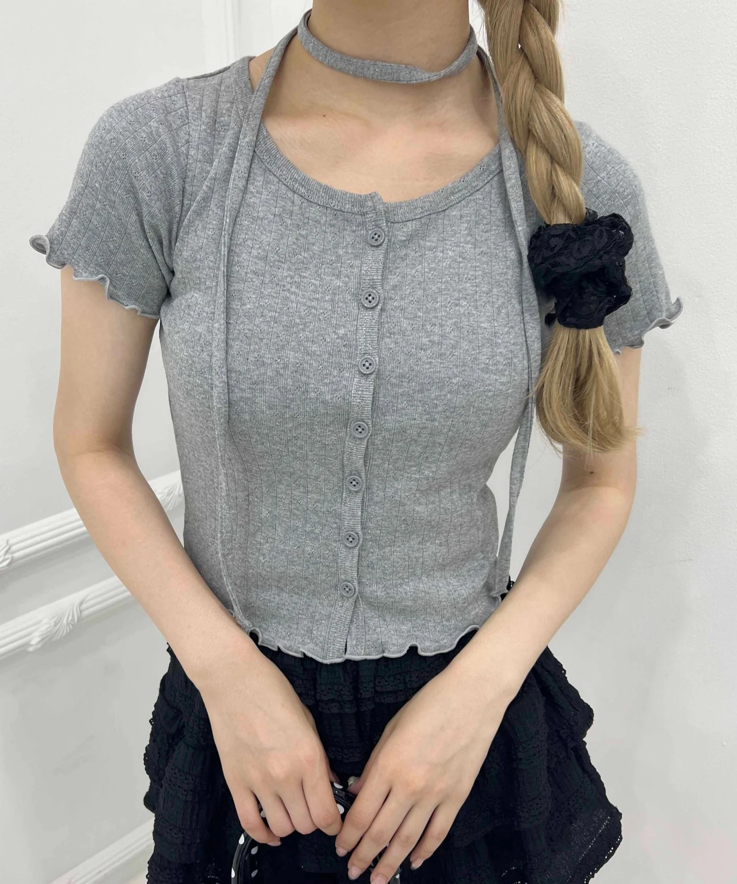 チョーカーセット半袖カーディガン - Image 19