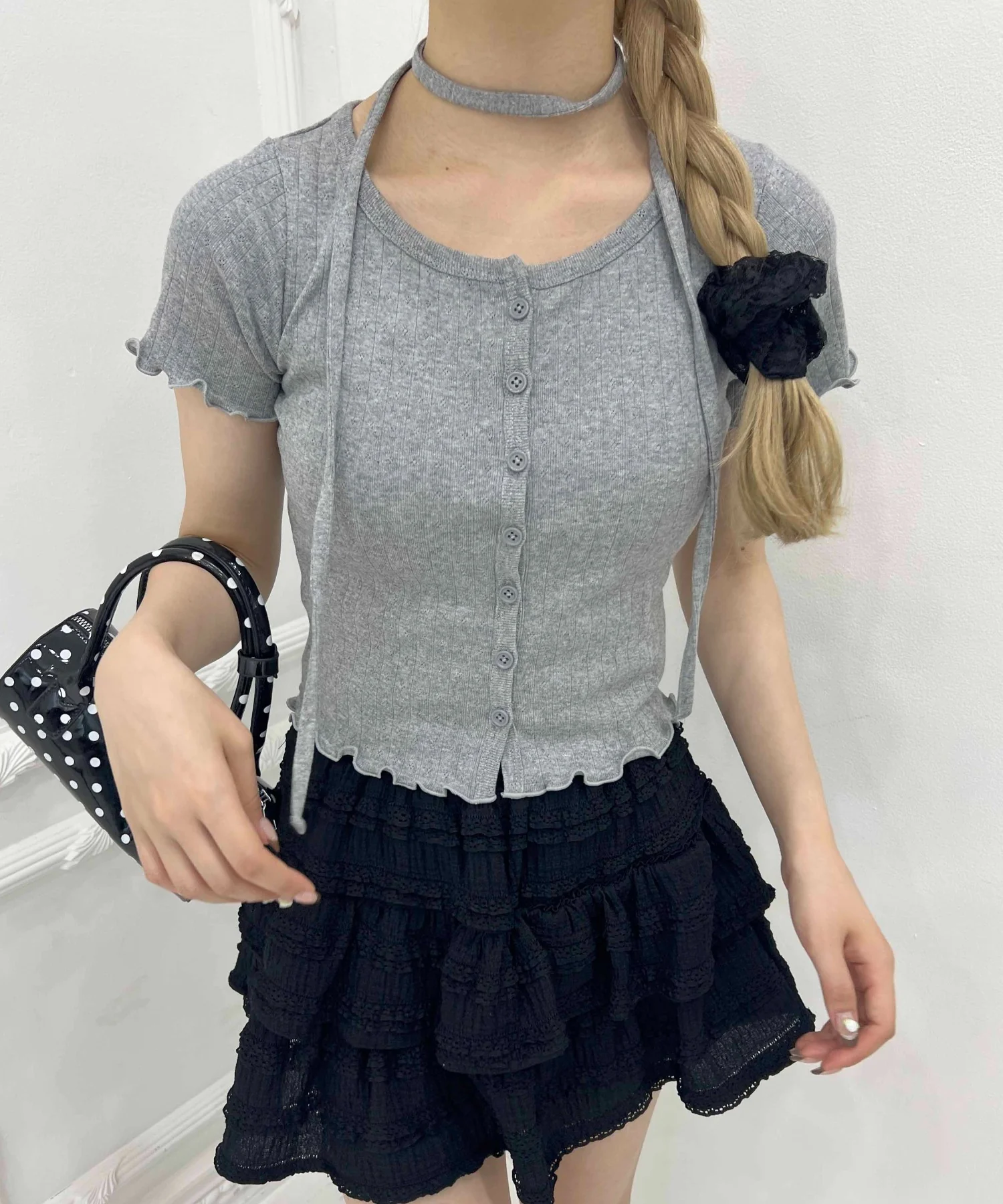 チョーカーセット半袖カーディガン - Image 21