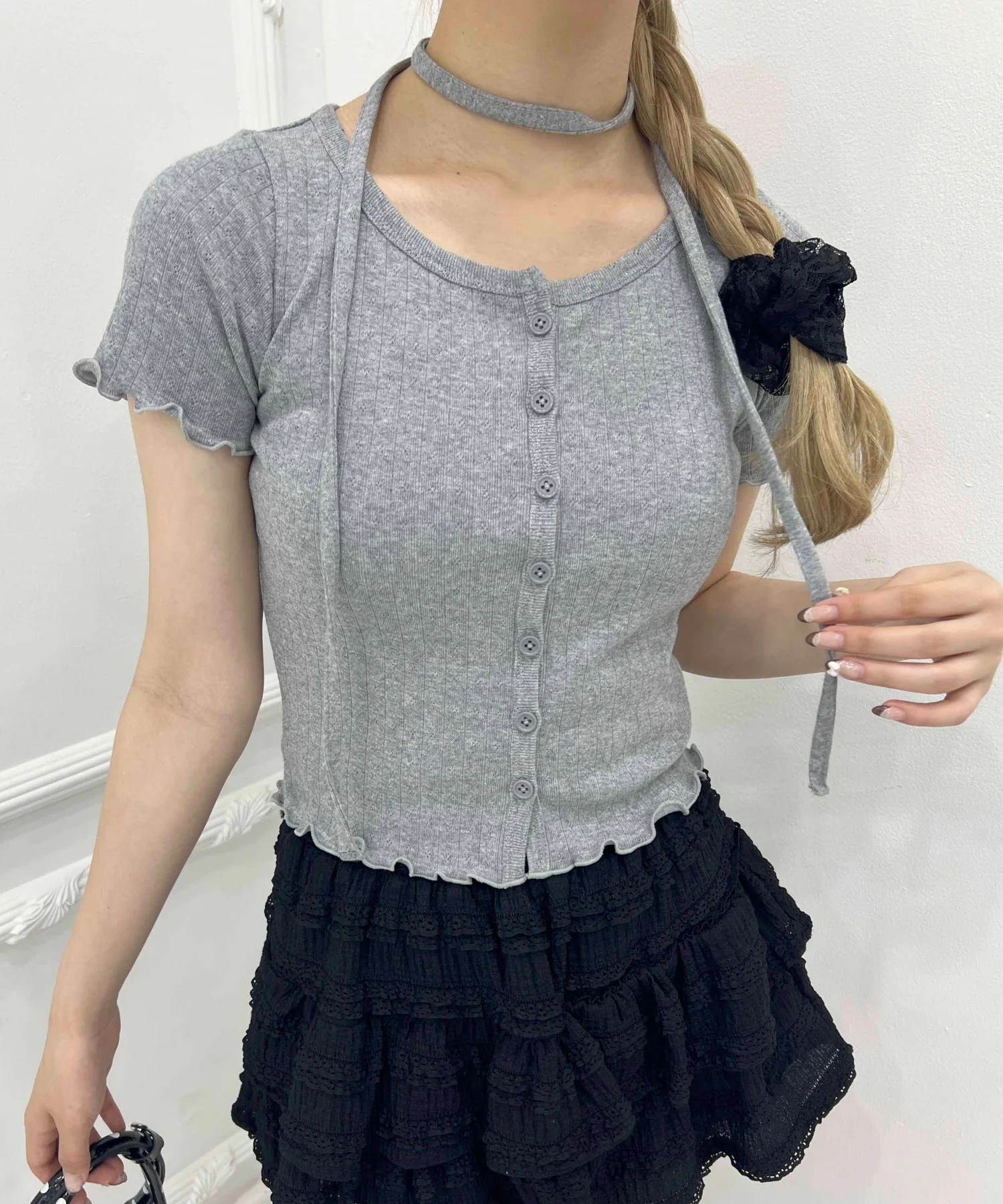 チョーカーセット半袖カーディガン - Image 22