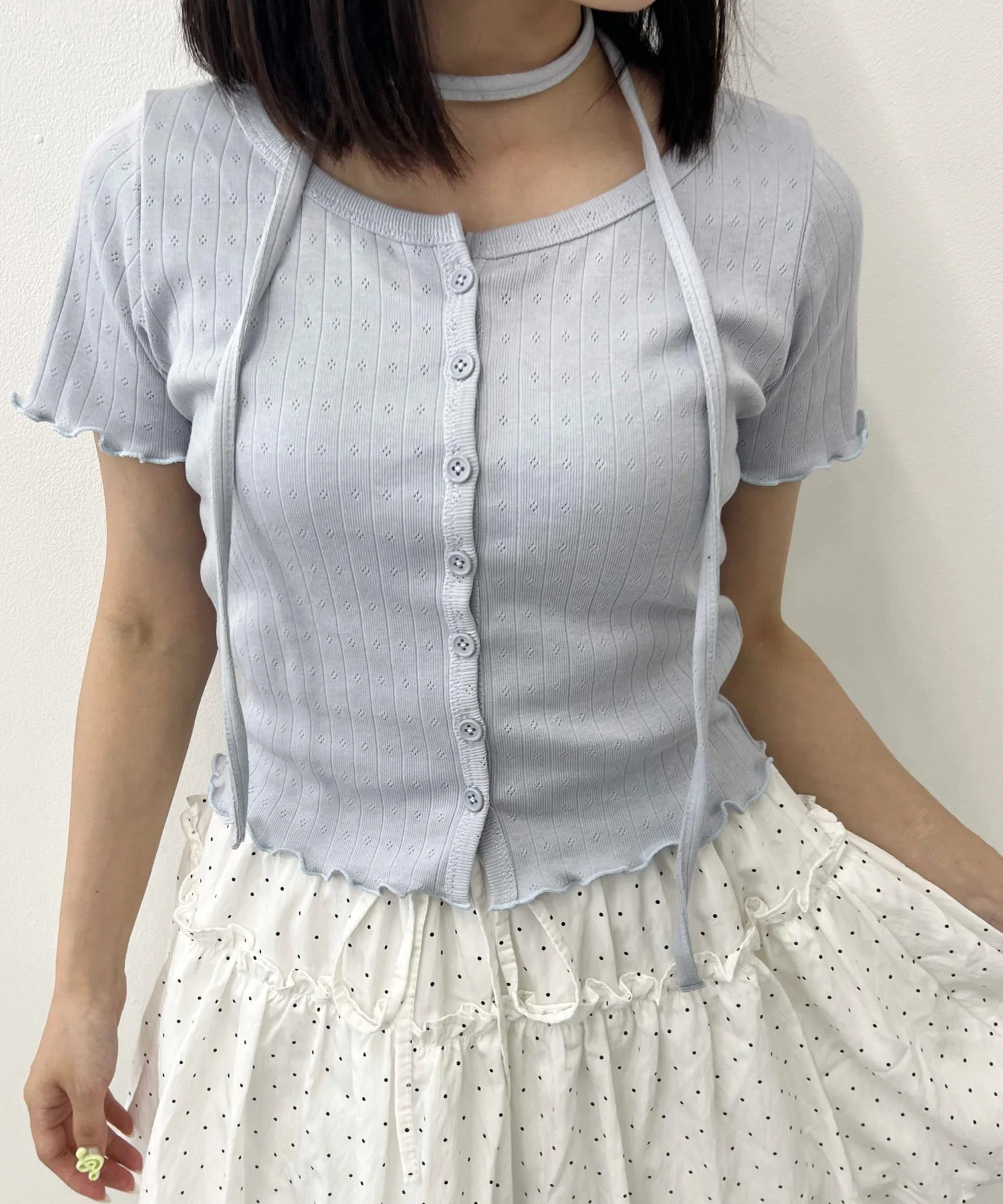 チョーカーセット半袖カーディガン - Image 8