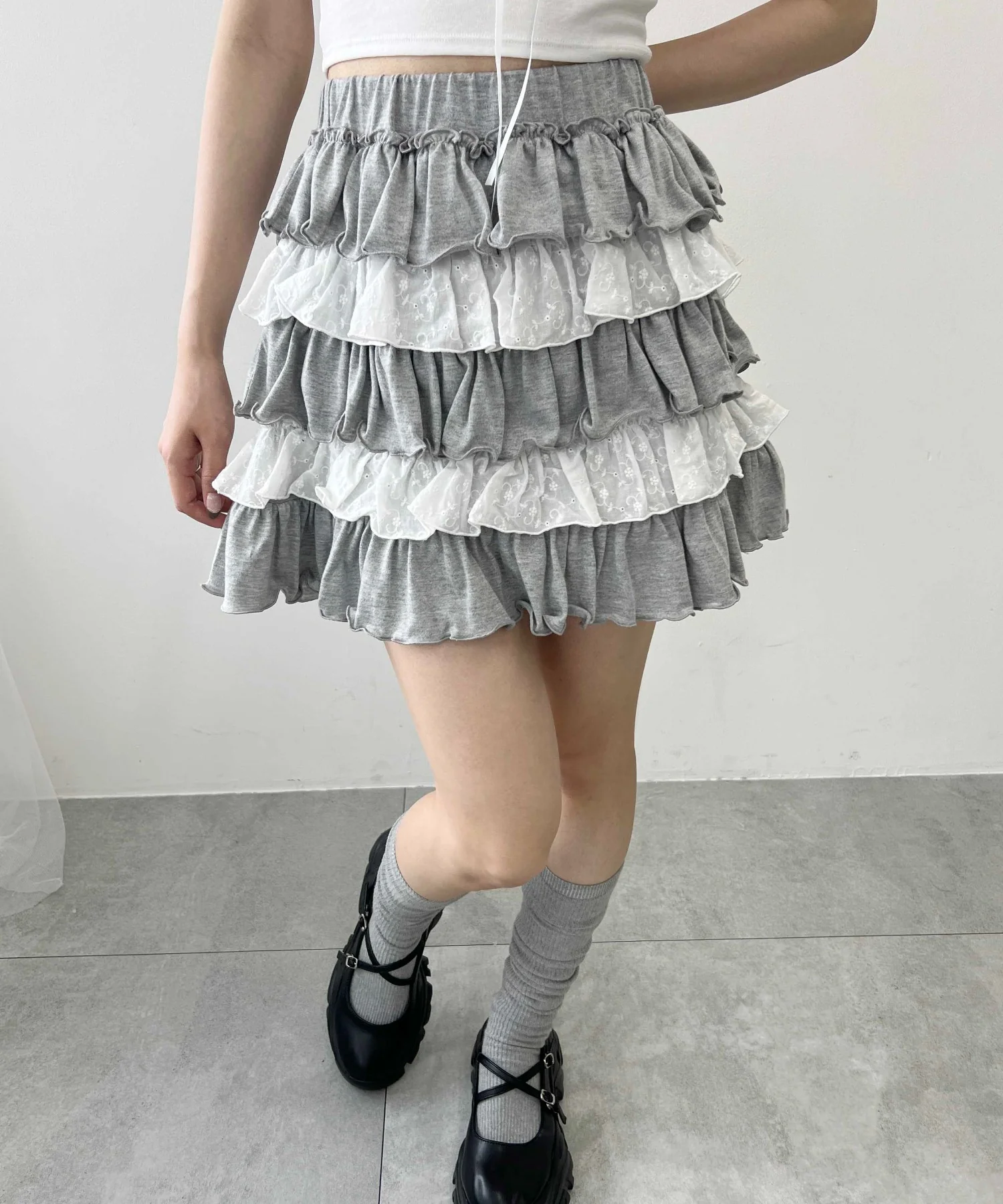 カットレースメロウティアードミニスカート - Image 6