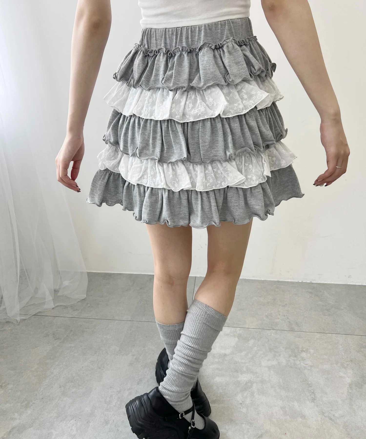 カットレースメロウティアードミニスカート - Image 7