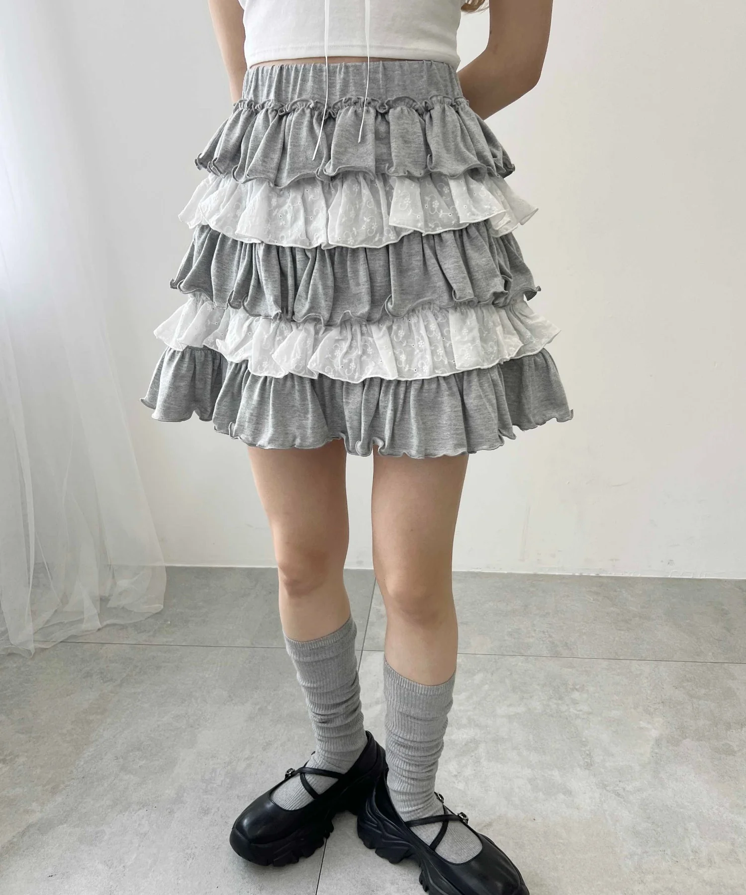 カットレースメロウティアードミニスカート - Image 8