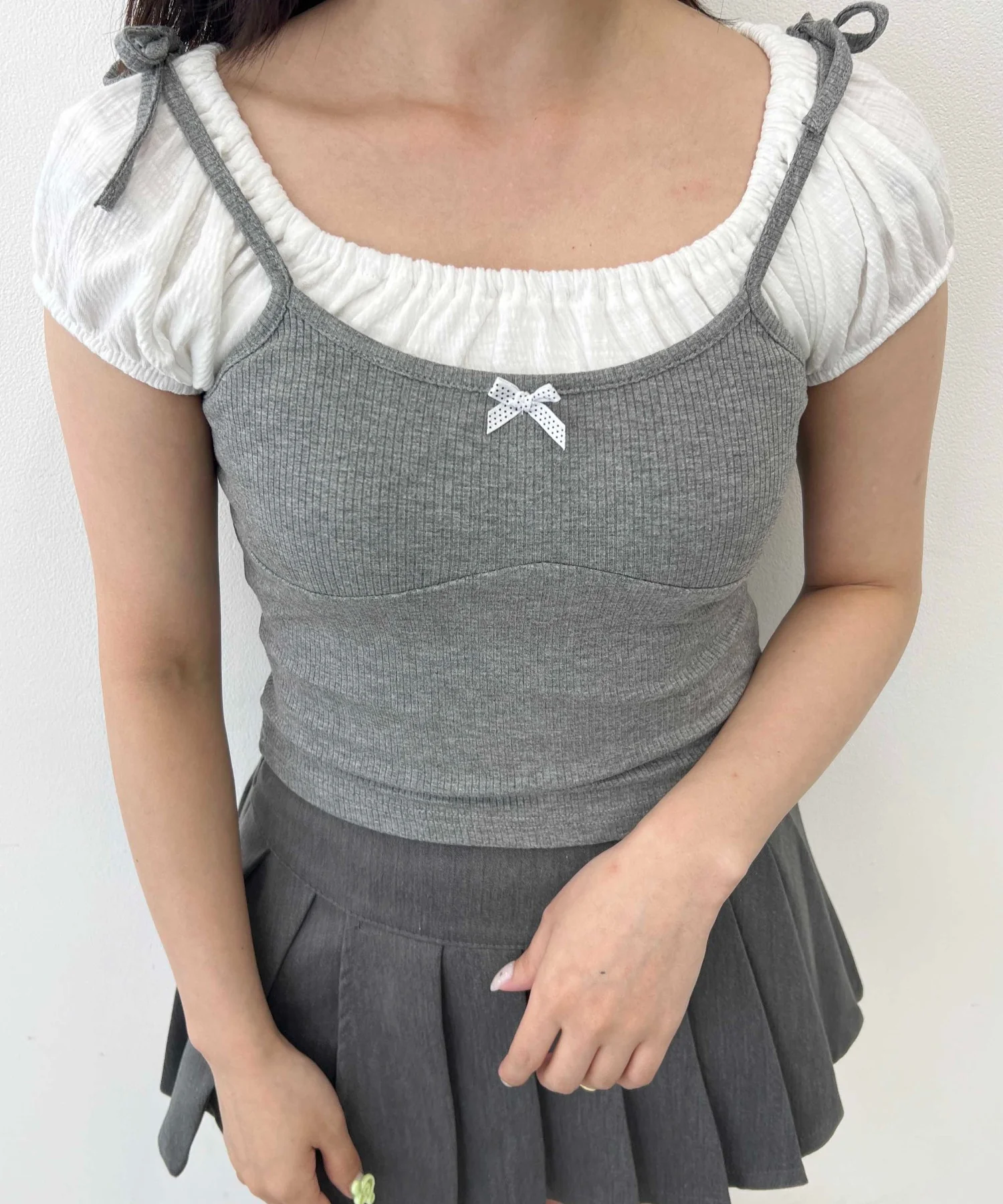 リボンキャミドッキングTシャツ - Image 3