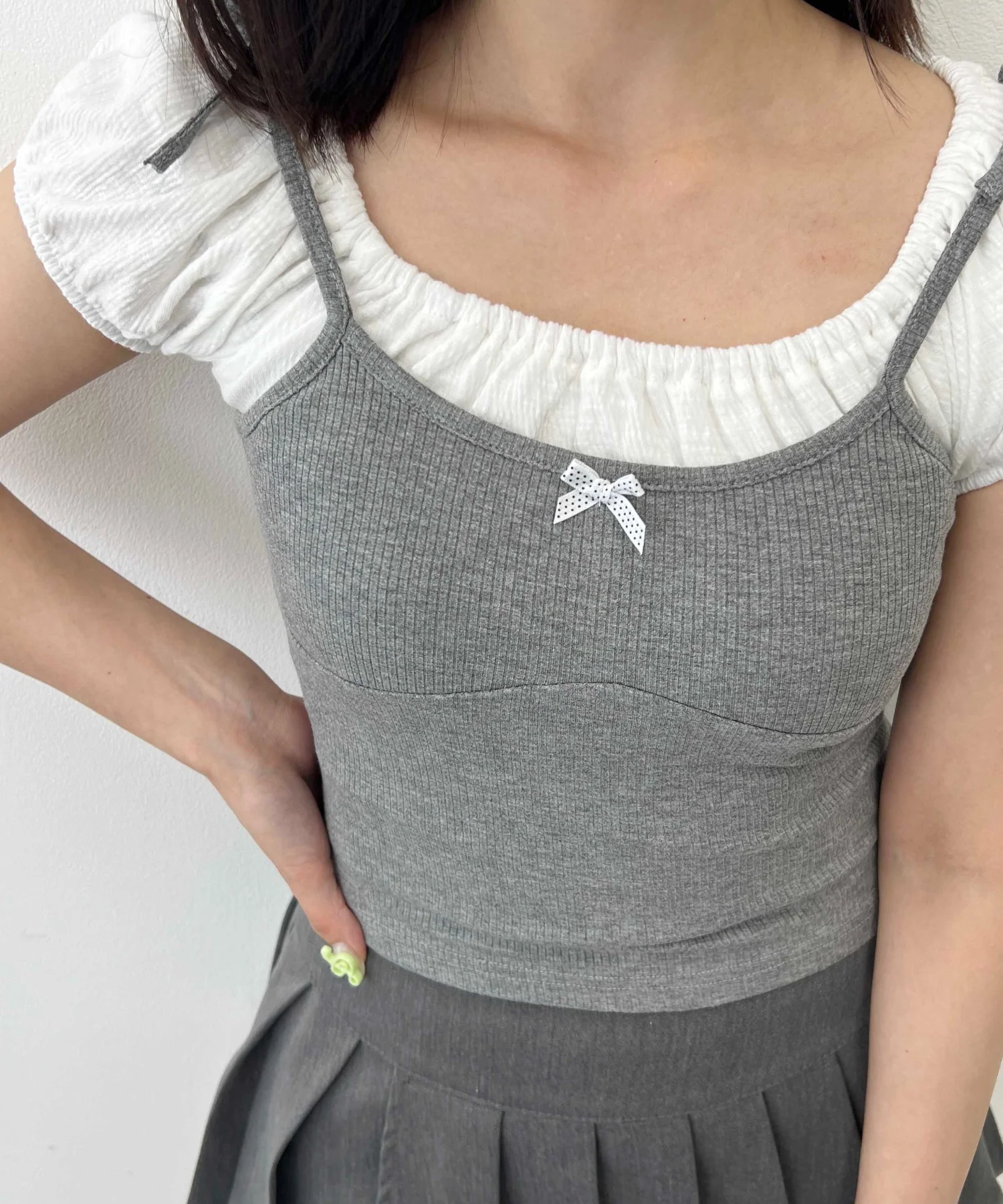 リボンキャミドッキングTシャツ - Image 4