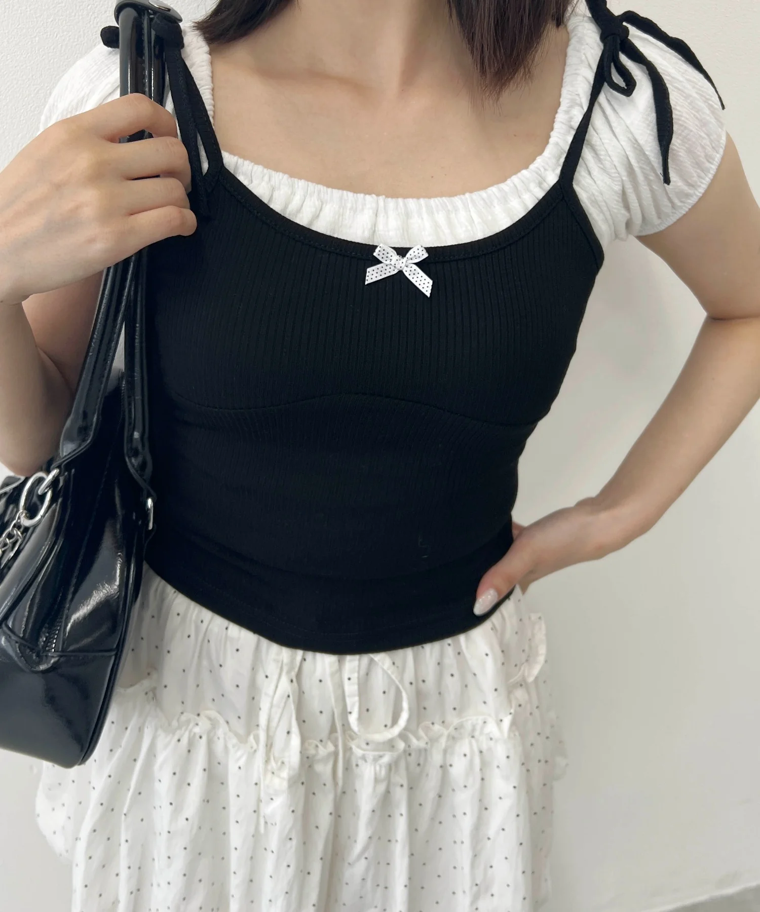 リボンキャミドッキングTシャツ - Image 9