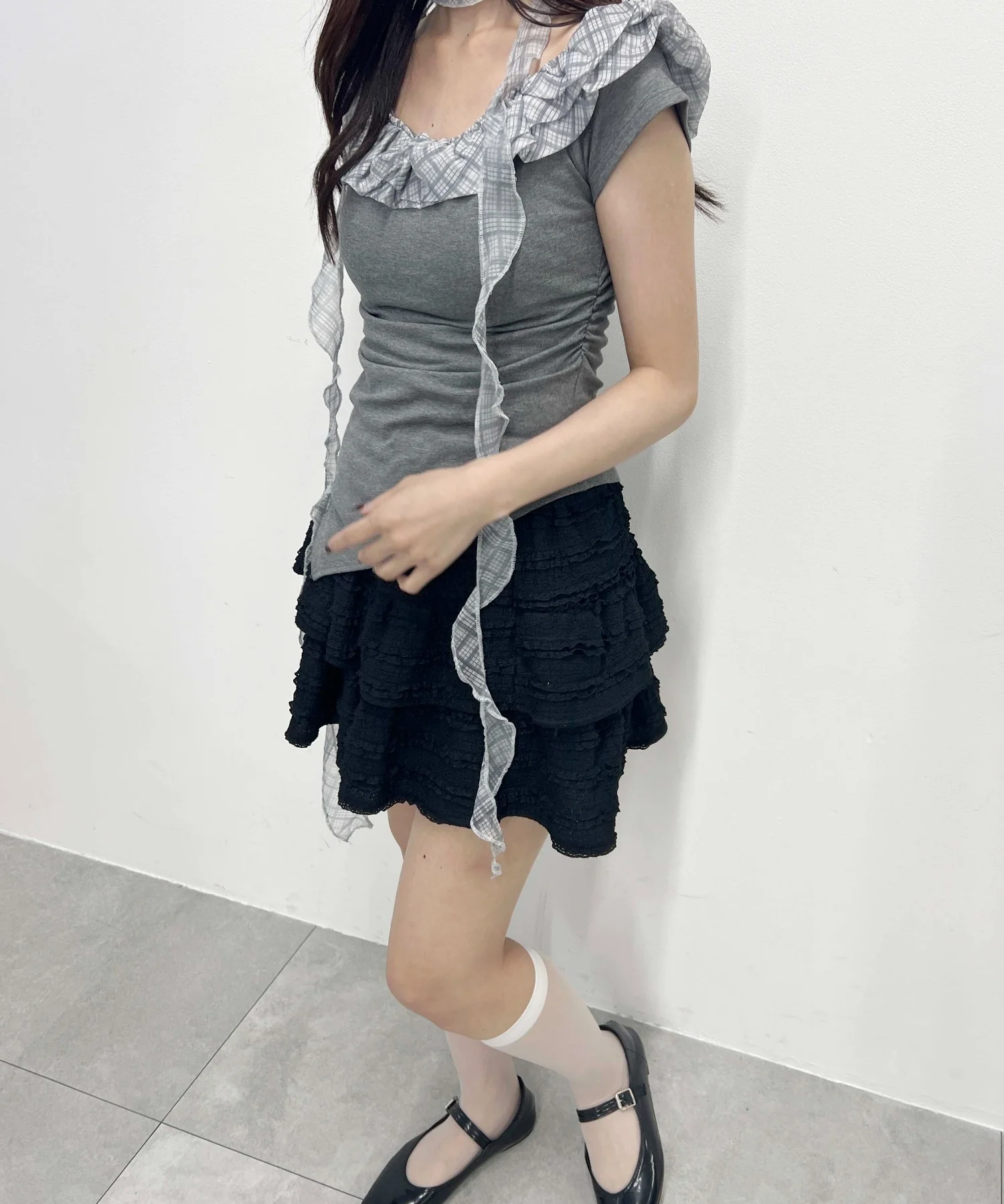 チェックチョーカーセットフリルTシャツ - Image 10