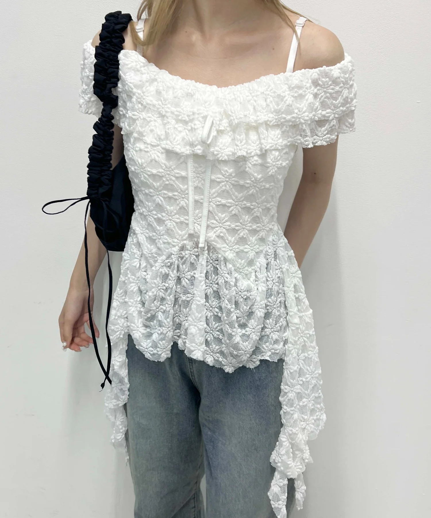 オフショルレースキャミワンピース - Image 5