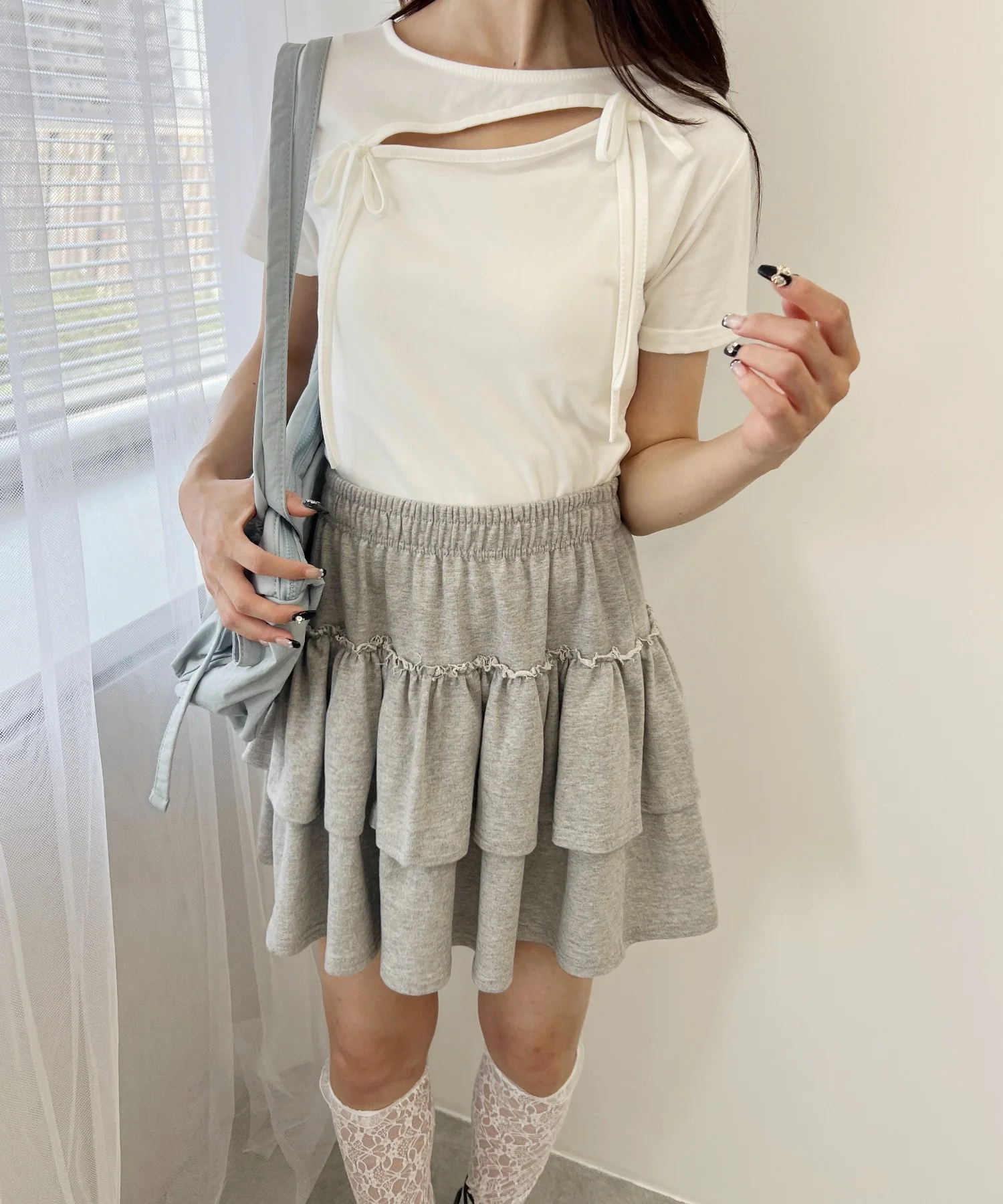 カットアウトWリボンTシャツ - Image 12