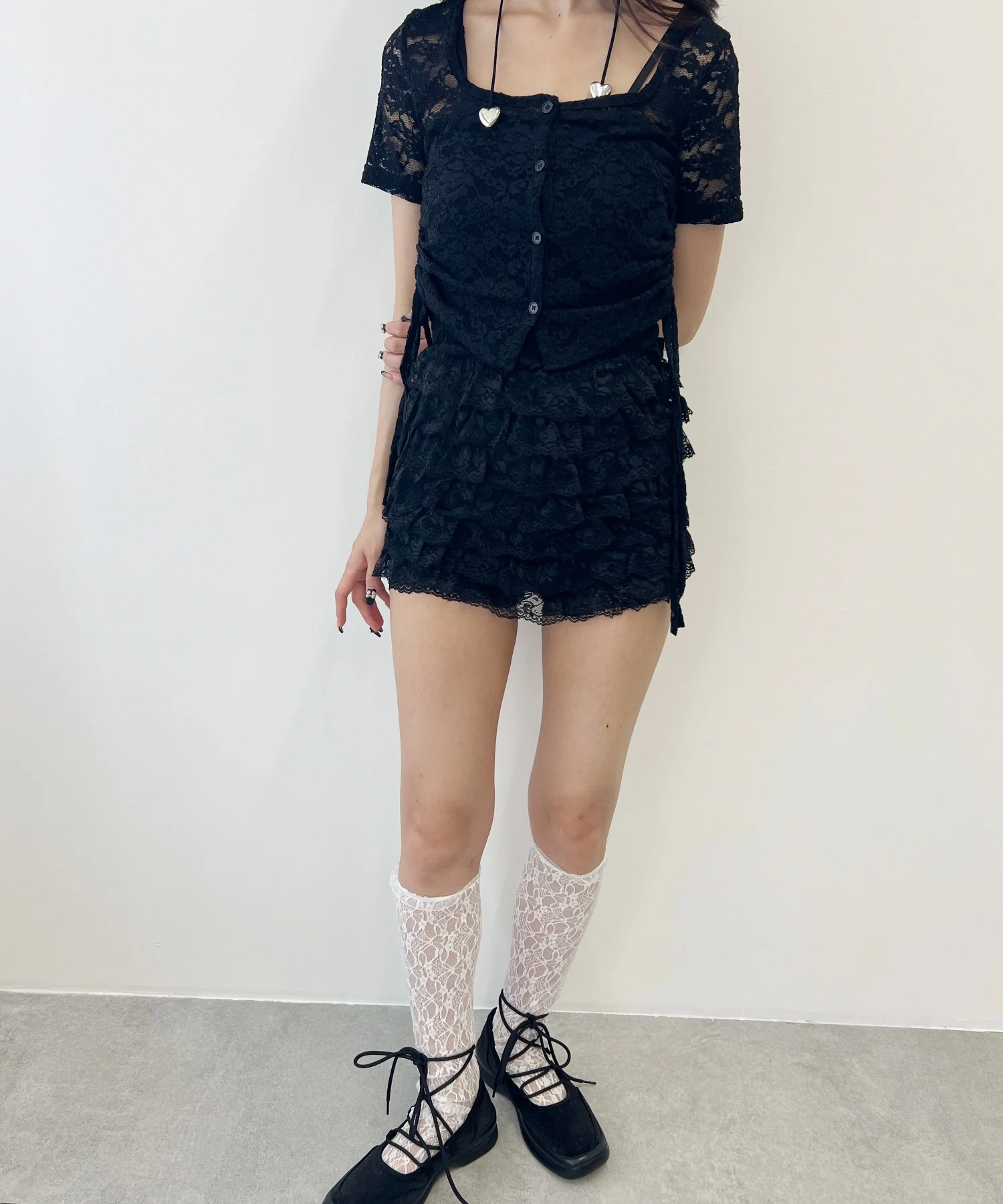 レースドロスト半袖カーディガン - Image 14
