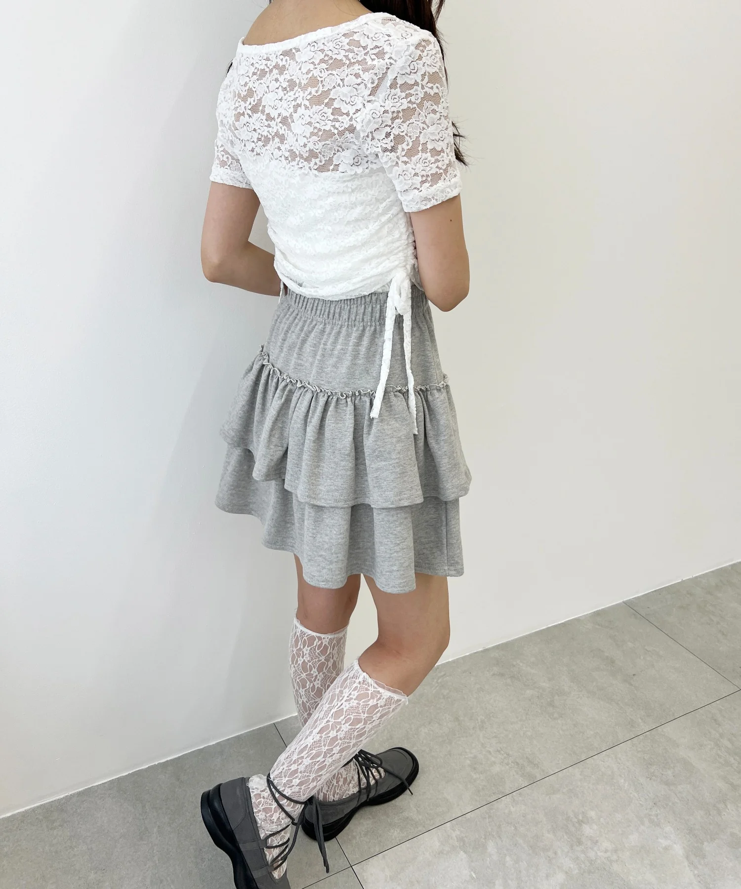 レースドロスト半袖カーディガン - Image 8