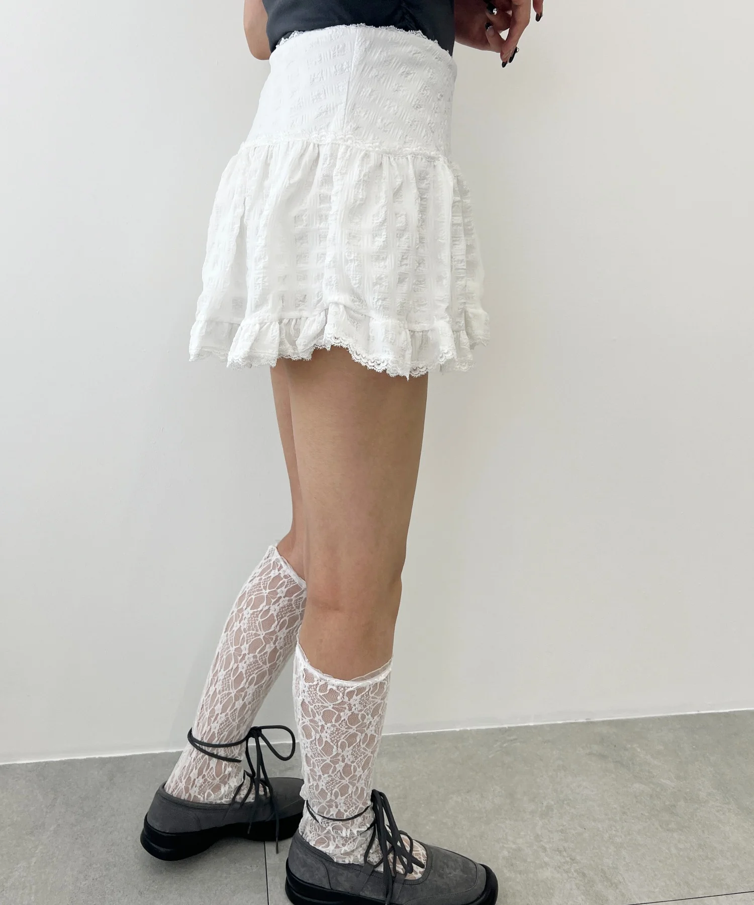 レースパイピングミニスカート - Image 7