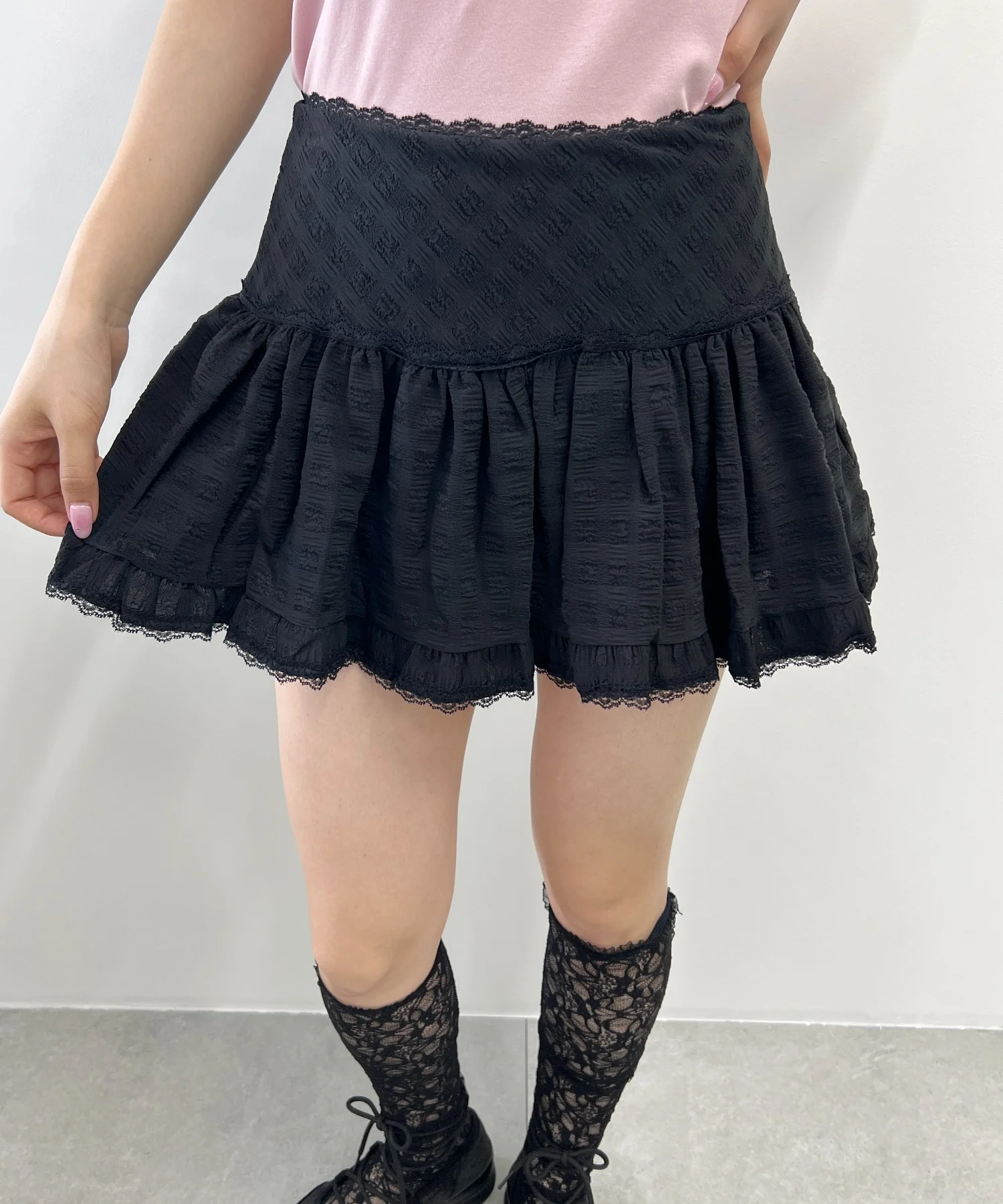 レースパイピングミニスカート - Image 9