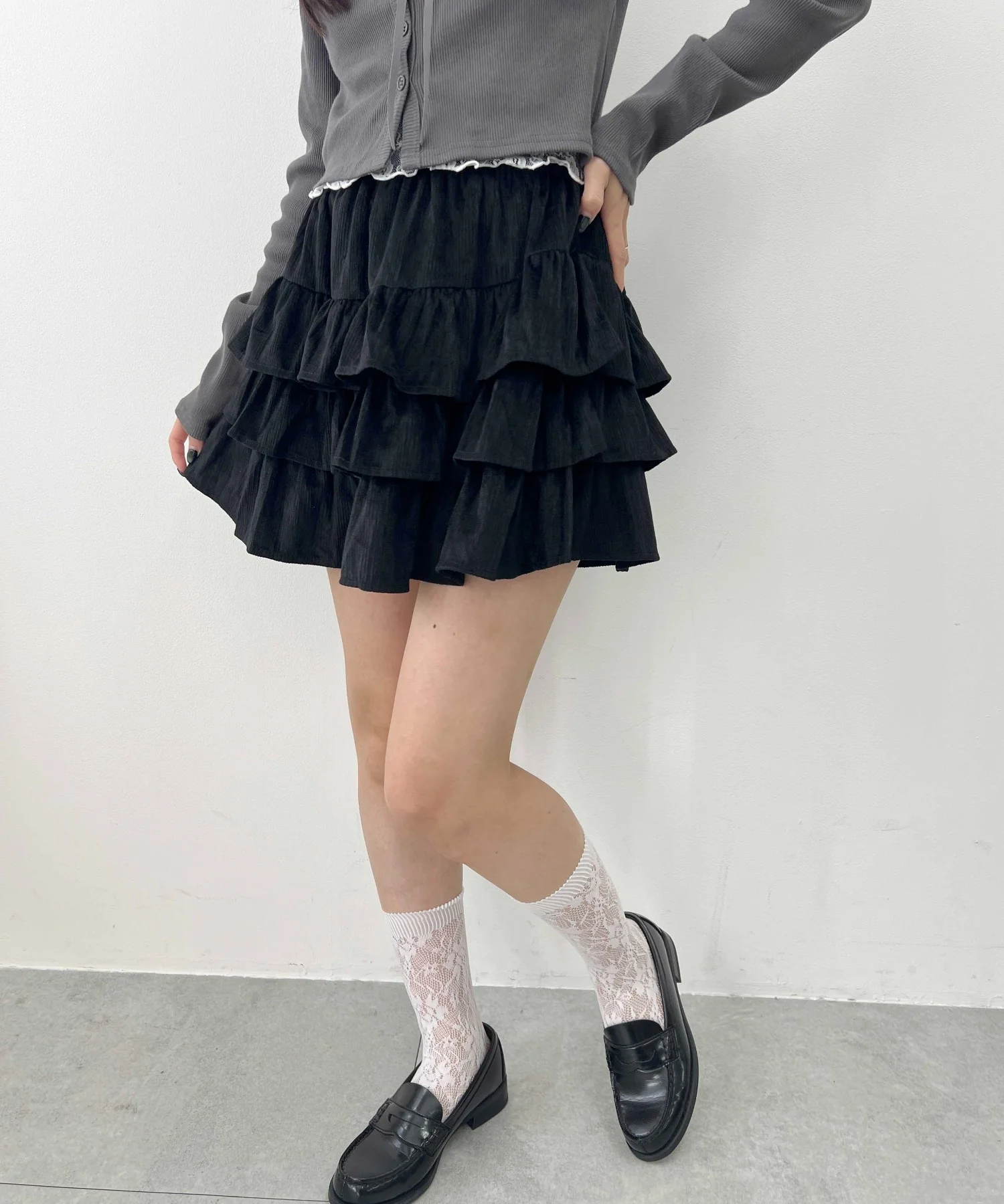 コーデュロイ3段ティアードスカート - Image 8