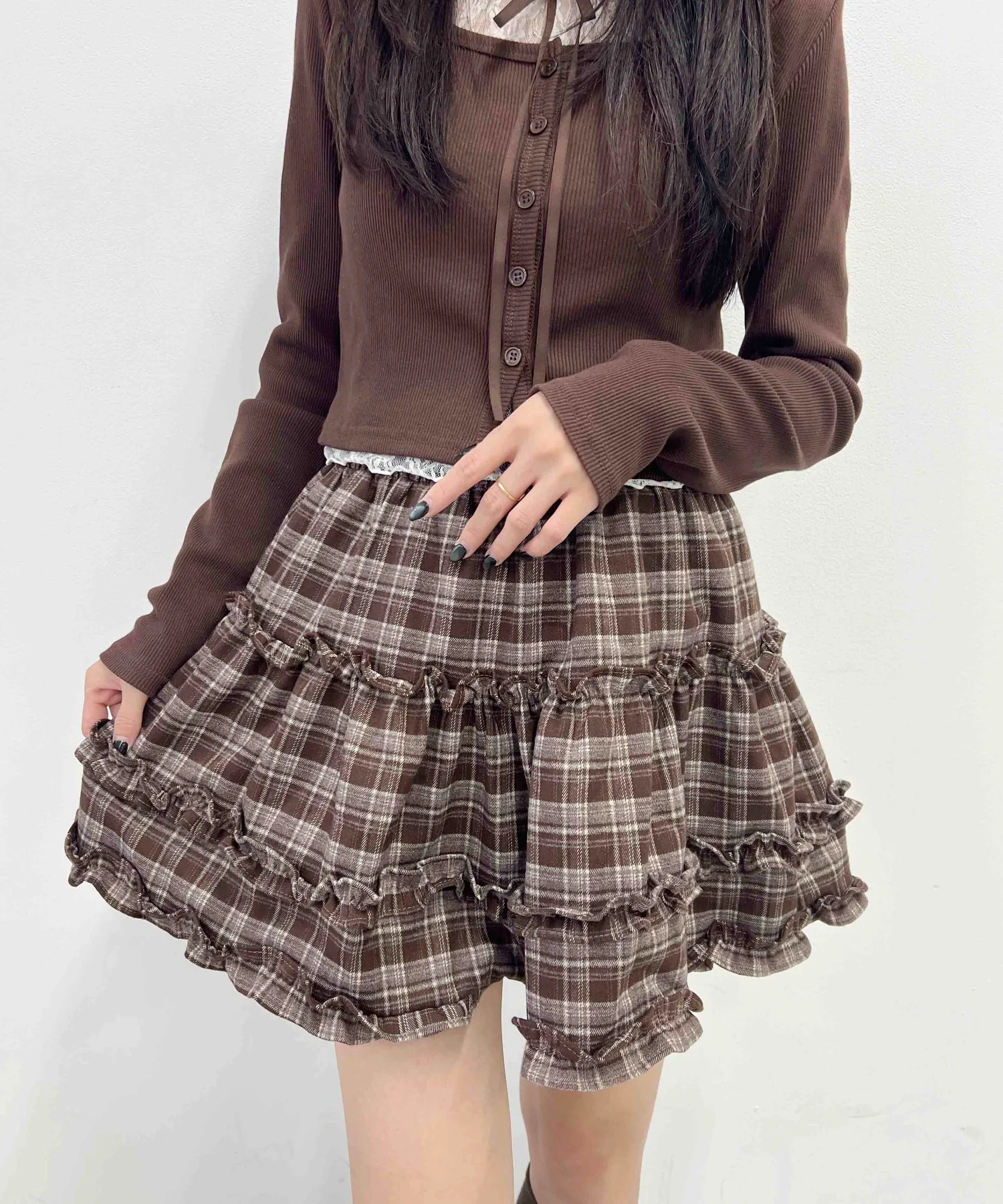 チェックフリルミニスカート - Image 3