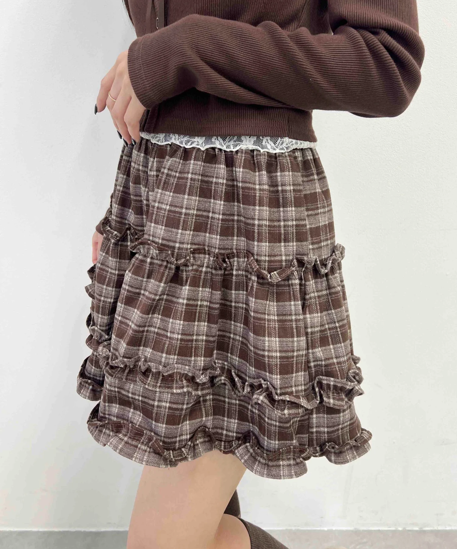 チェックフリルミニスカート - Image 4
