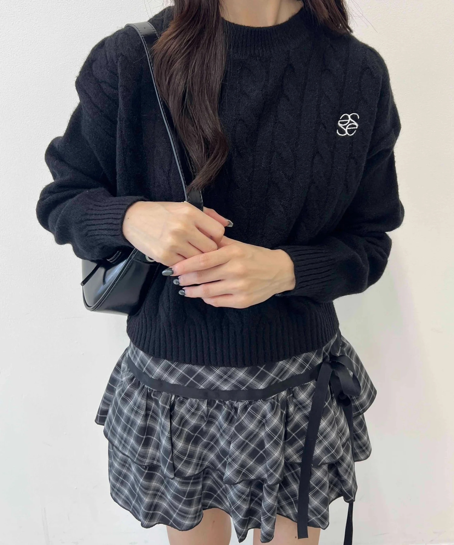 ワンポイントケーブルショートニット - Image 14