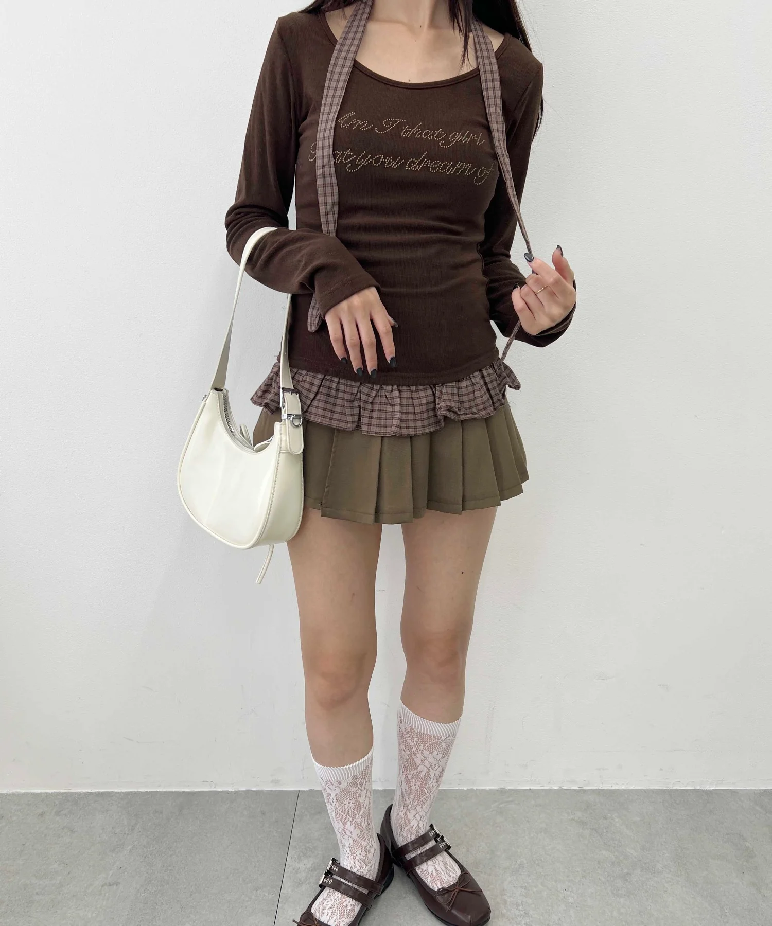 チョーカーセットチェックヘムフリルトップス - Image 5
