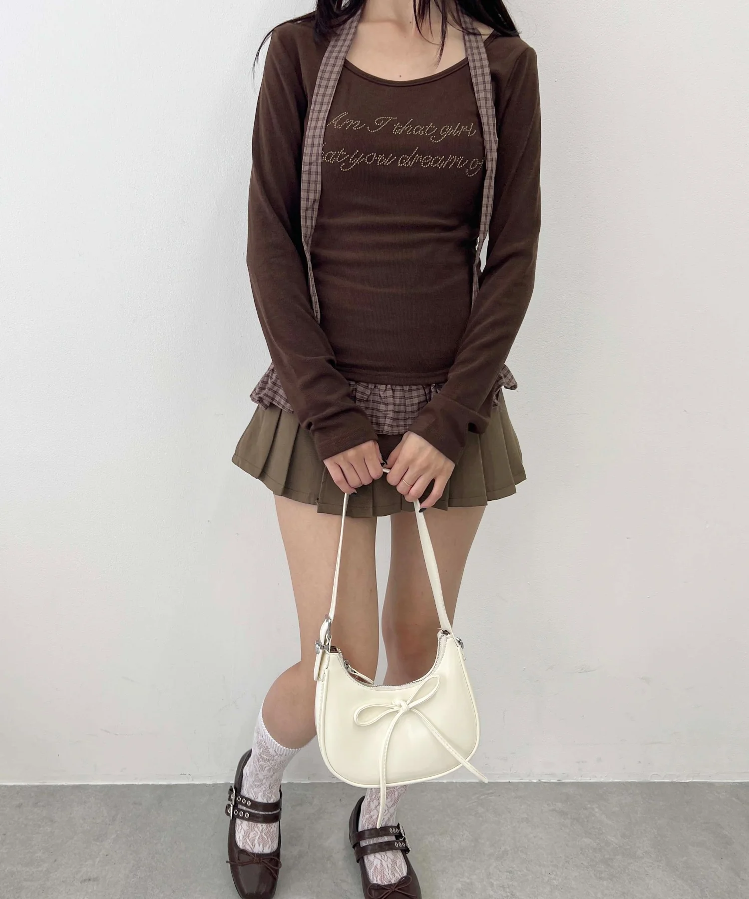 チョーカーセットチェックヘムフリルトップス - Image 7