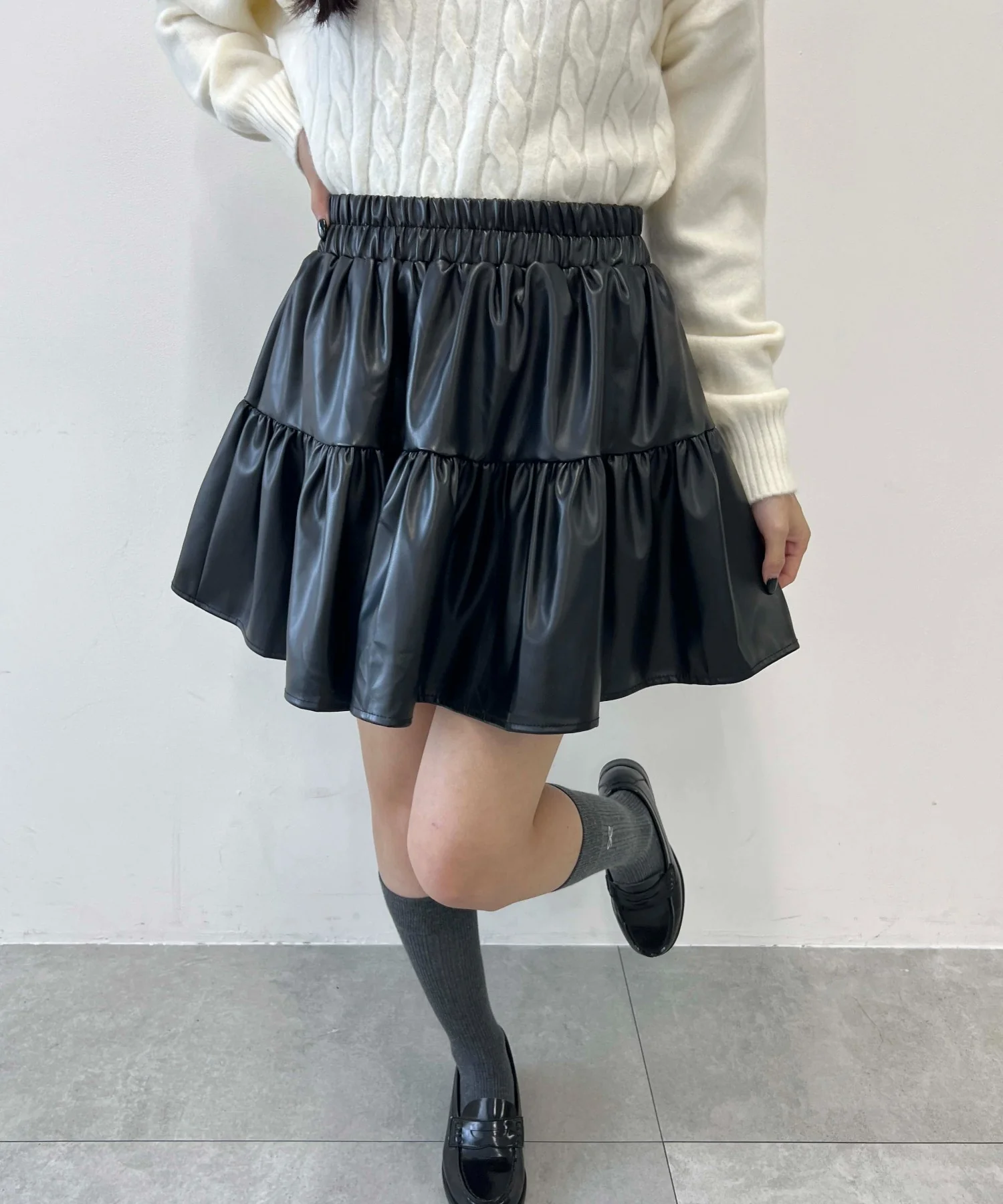 PUティアードミニスカート - Image 3