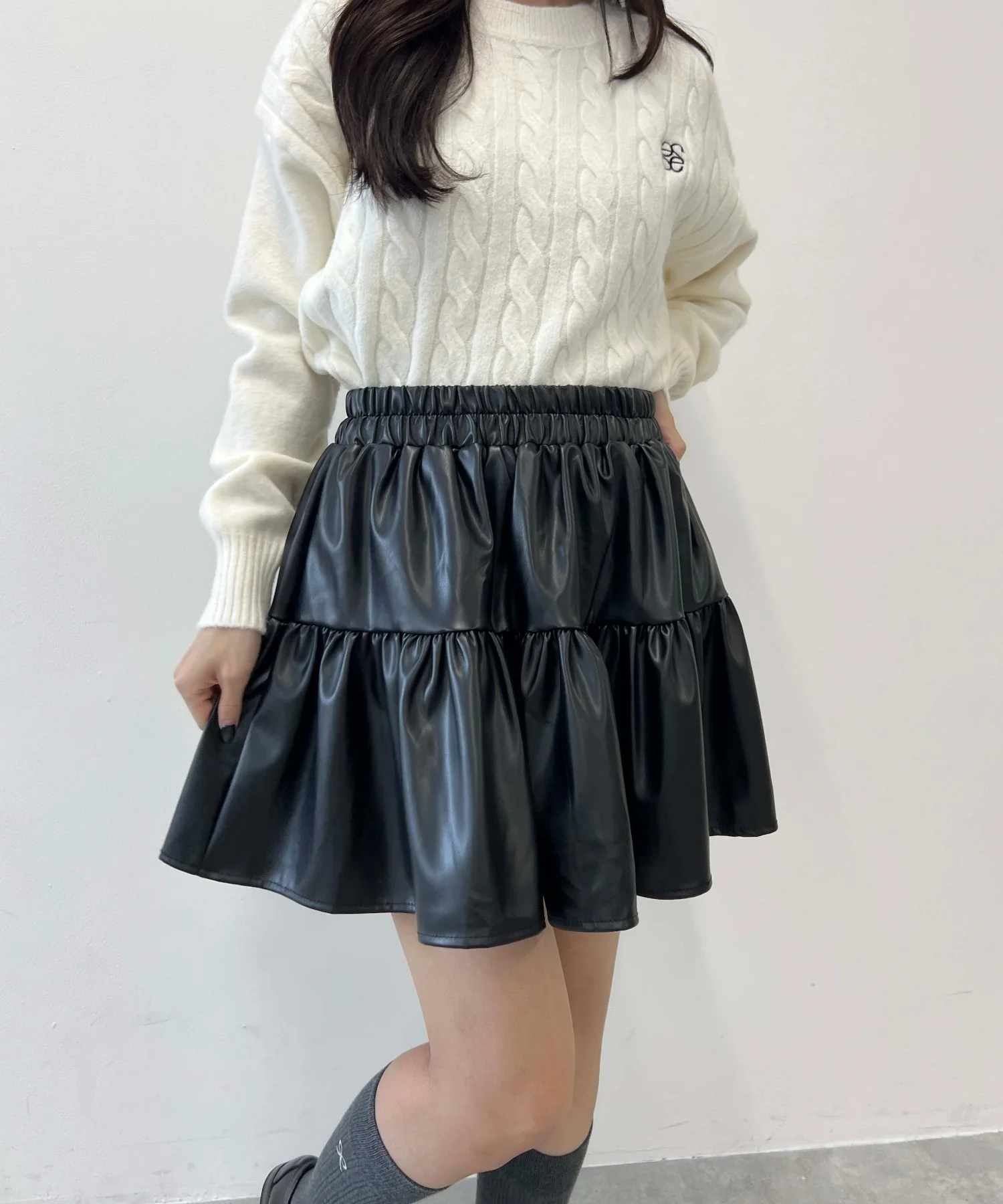 PUティアードミニスカート - Image 4