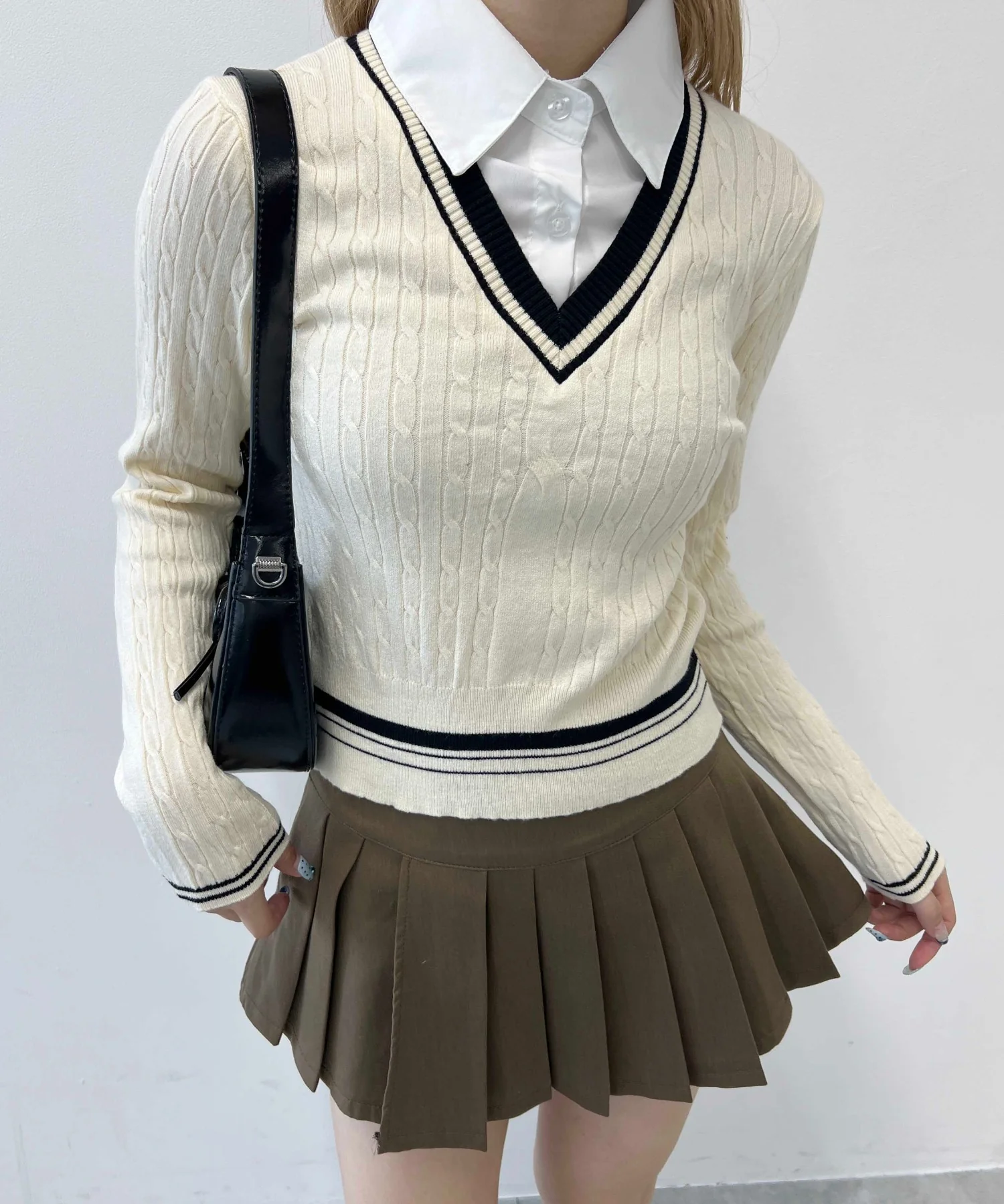 シャツドッキングラインニット - Image 2