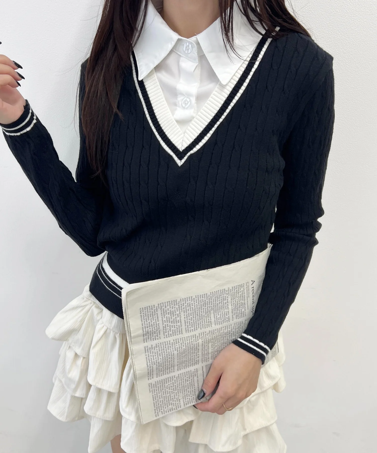 シャツドッキングラインニット - Image 8