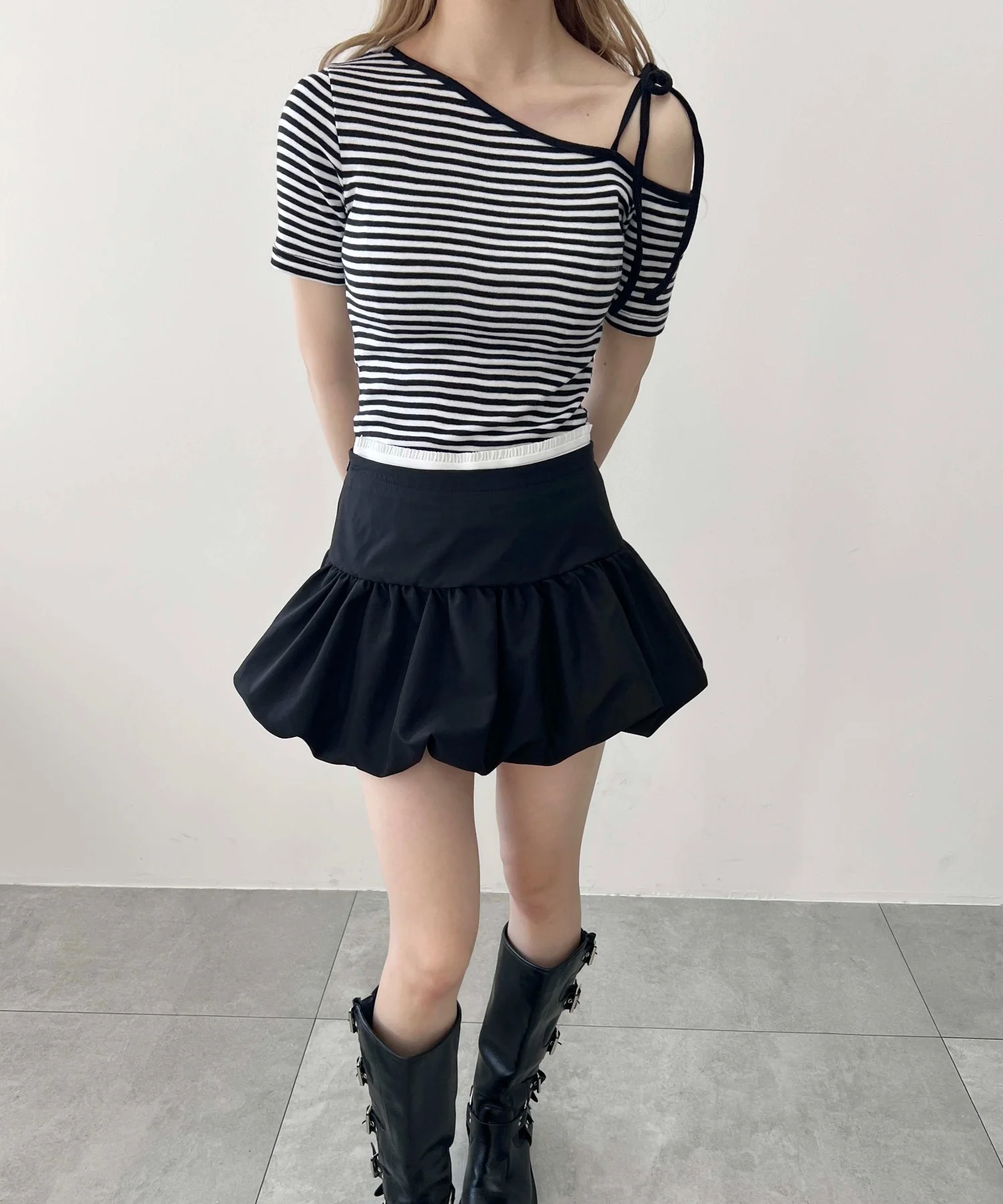 ボーダーワンショルTシャツ - Image 10
