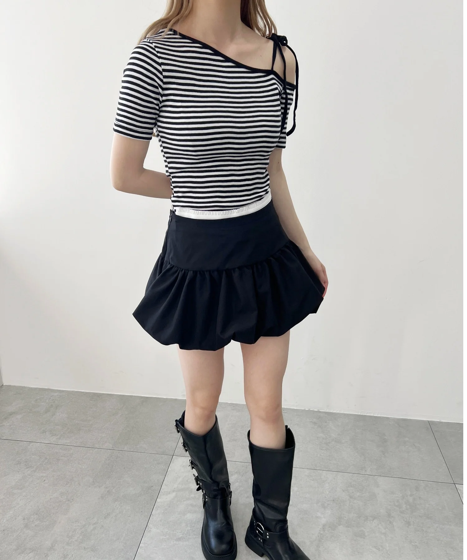 ボーダーワンショルTシャツ - Image 11