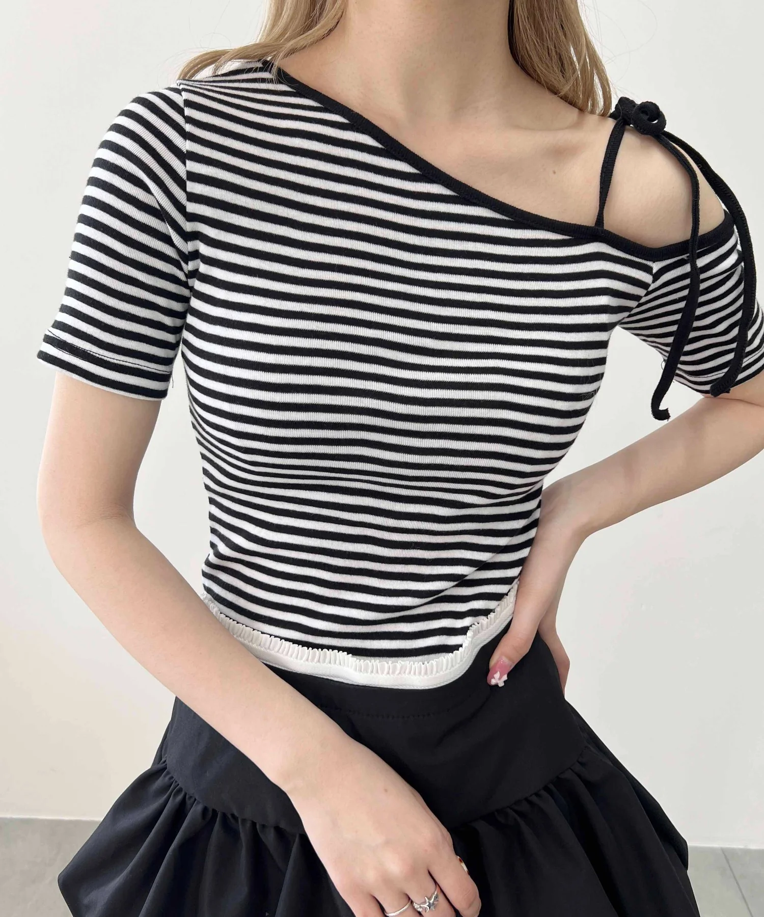 ボーダーワンショルTシャツ - Image 6