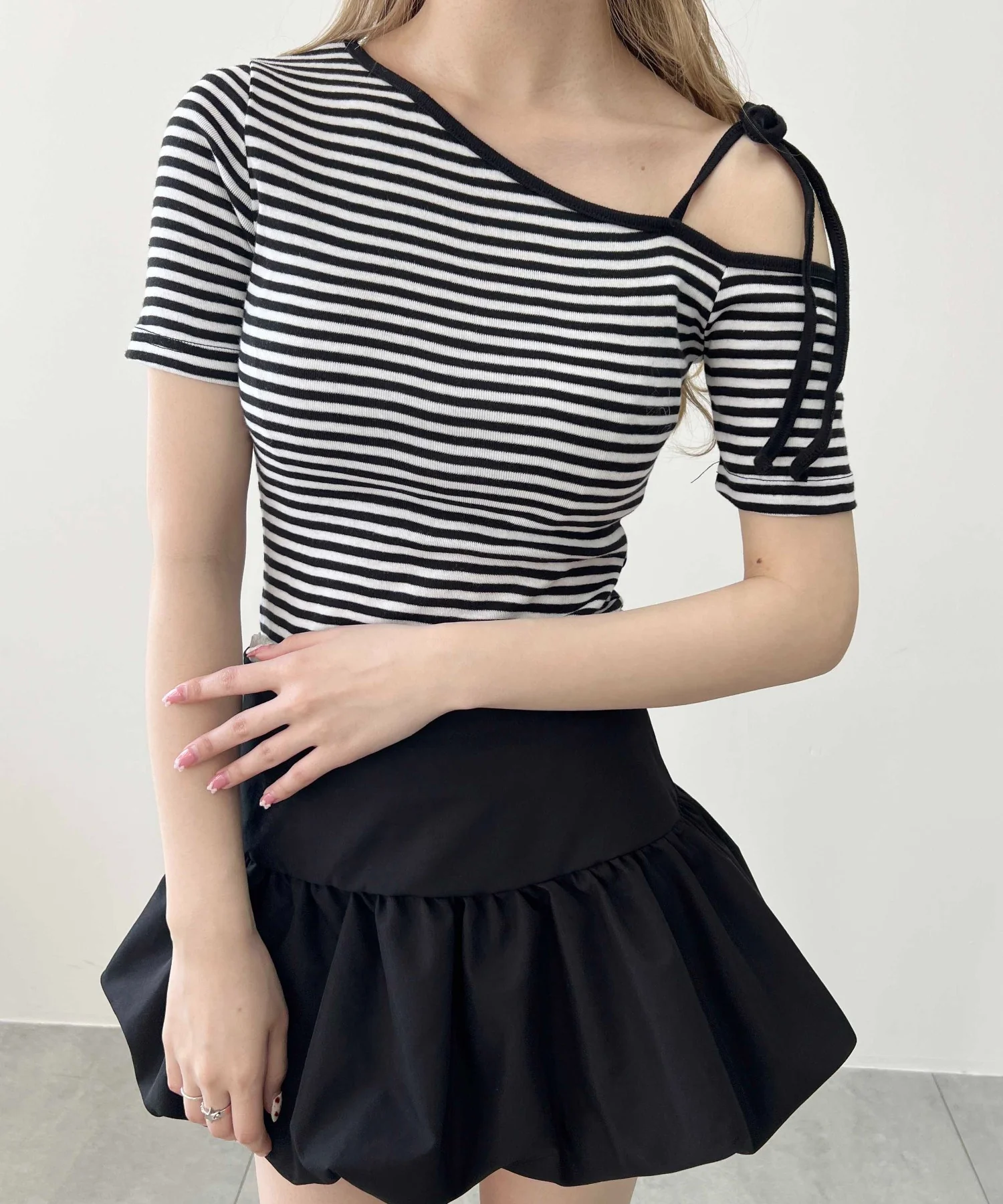 ボーダーワンショルTシャツ - Image 8