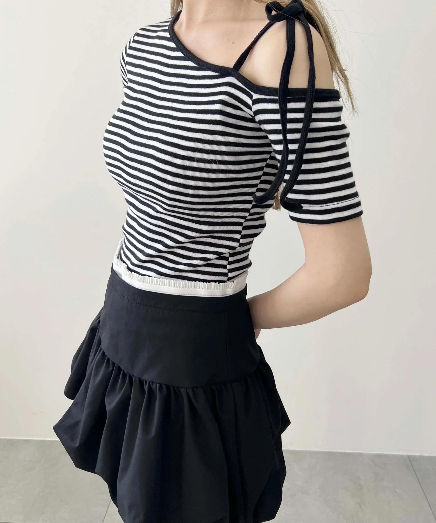 ボーダーワンショルTシャツ - Image 9