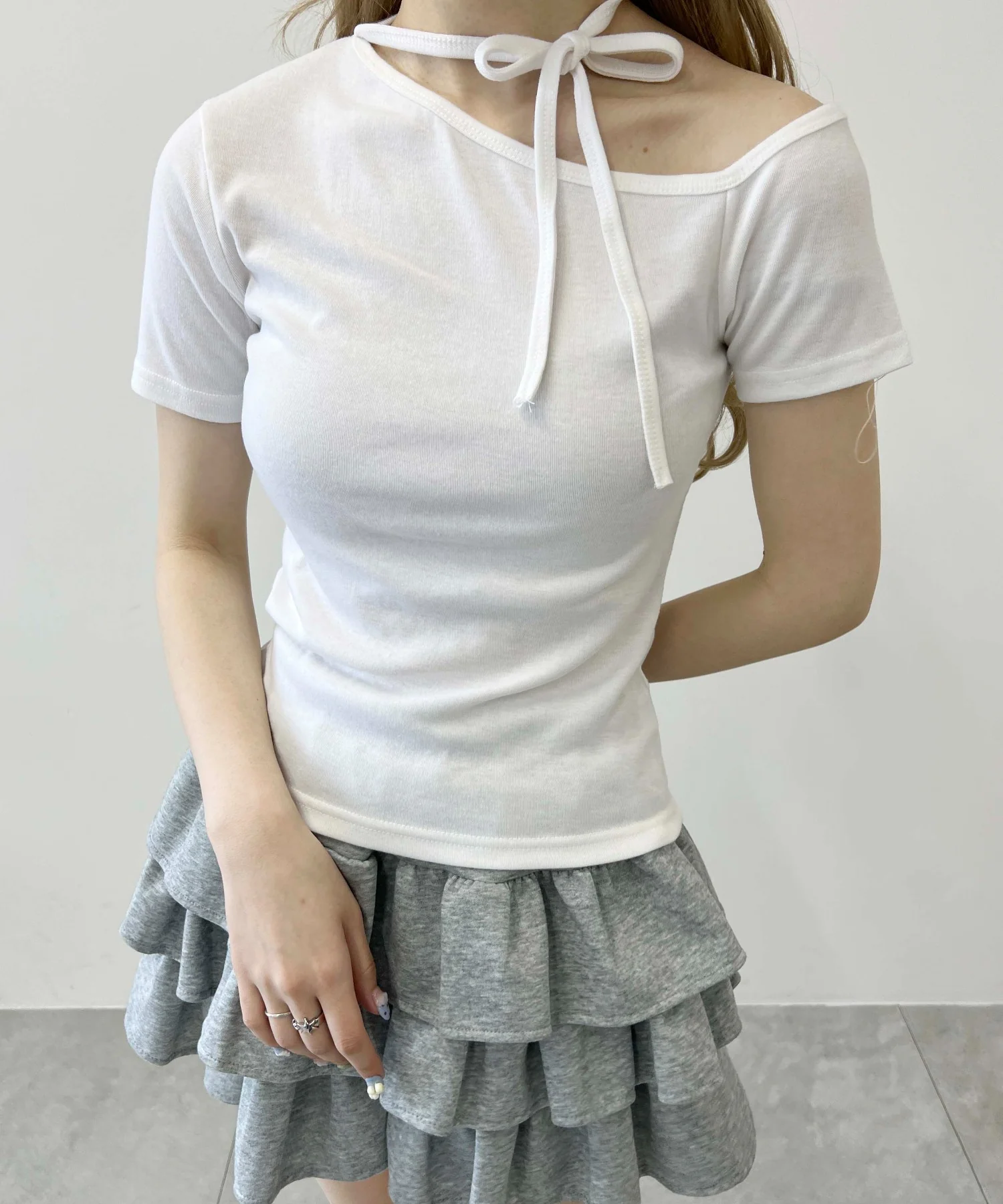 チョーカーデザインワンショルピチT - Image 10
