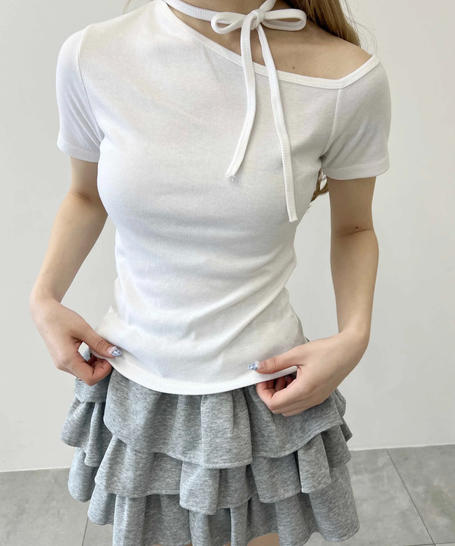 チョーカーデザインワンショルピチT - Image 12
