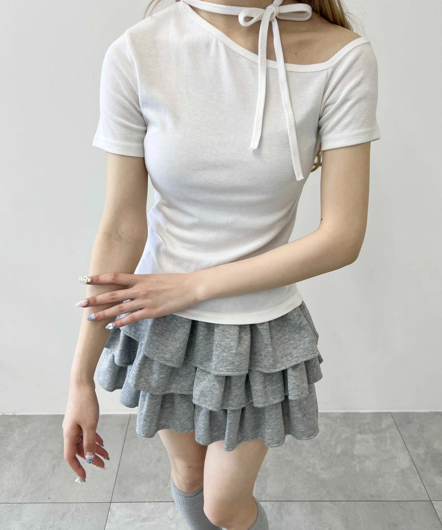 チョーカーデザインワンショルピチT - Image 13