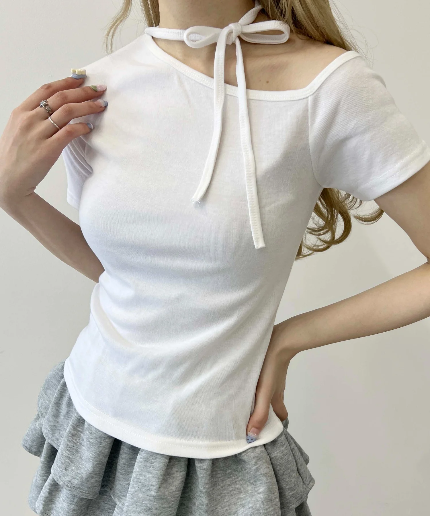 チョーカーデザインワンショルピチT - Image 14