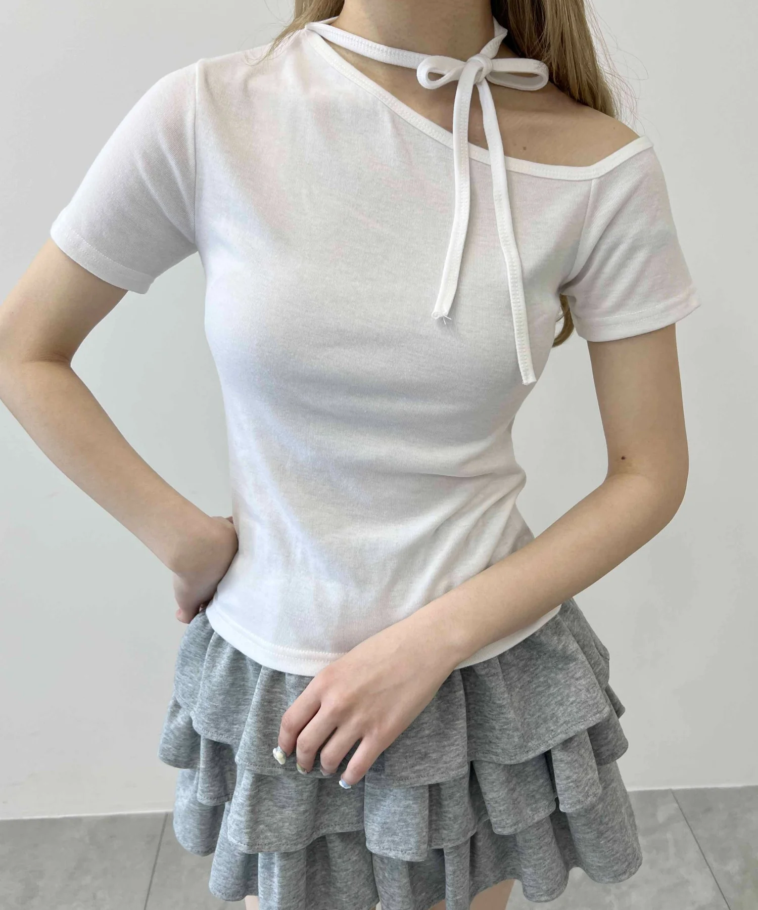 チョーカーデザインワンショルピチT - Image 15